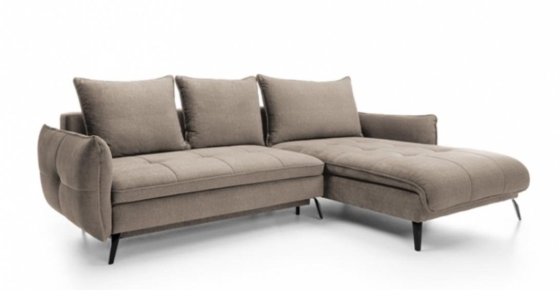 JVmoebel Ecksofa Design Ecksofa Grau Polster, L in Sofa Made Europe Beige Teile, 2 Form Couch Eckgarnitur