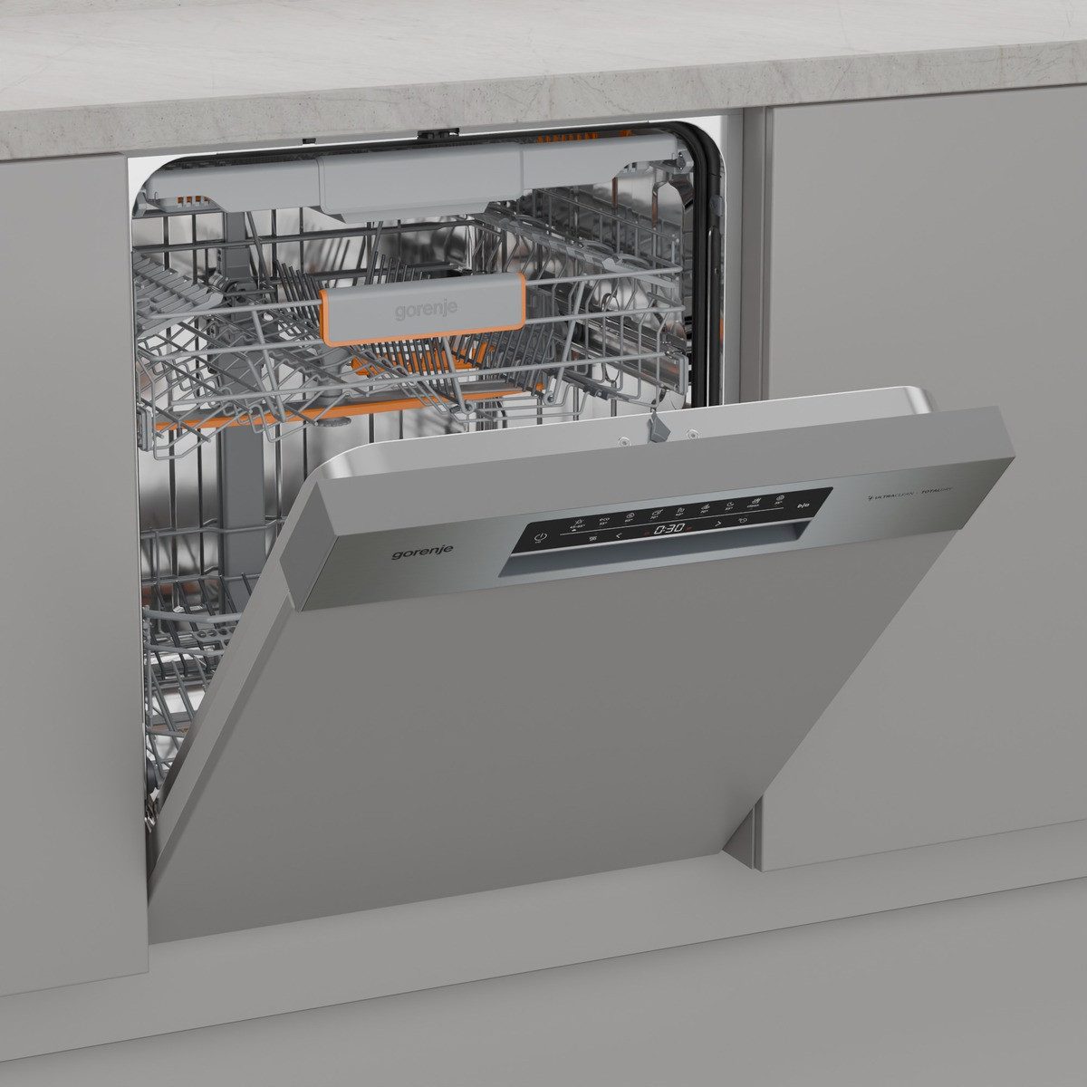 GORENJE teilintegrierbarer Geschirrspüler GI663B95X, 9,4 l, 16 Maßgedecke, 16 Maßgedecke, auto. Türöffnung, Besteckschublade – Bild 4 von 5