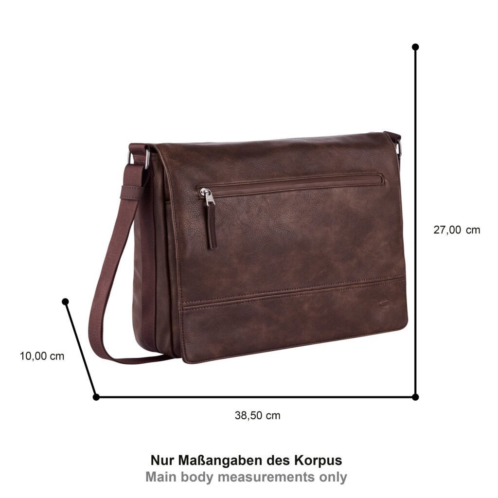camel active Messenger Bag Traces, aus Lederimitat, funktional mit vielen Fächern & hochwertigem Gurtband