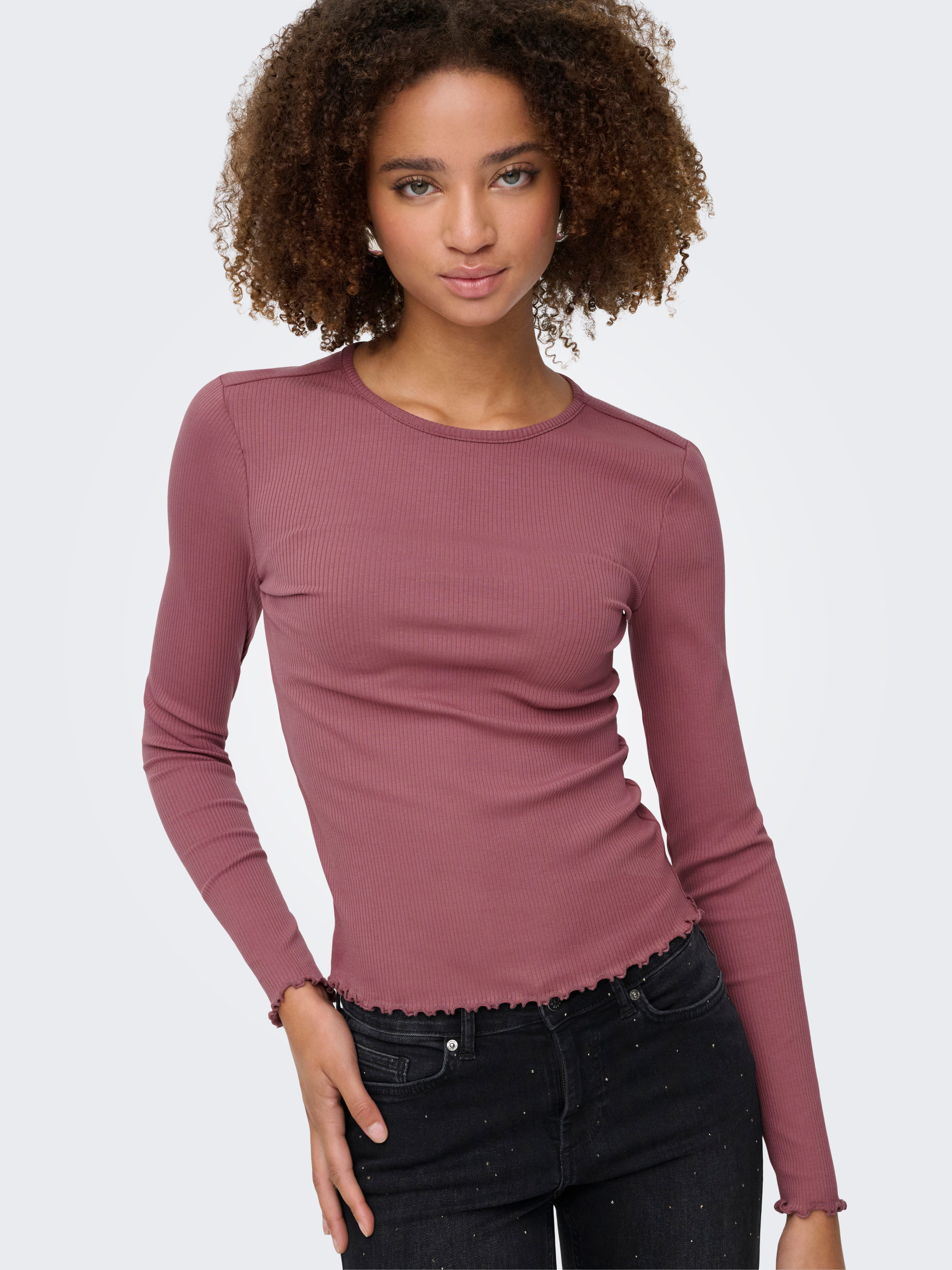 ONLY Langarmshirt ONLINA L/S O-NECK TOP JRS günstig online kaufen