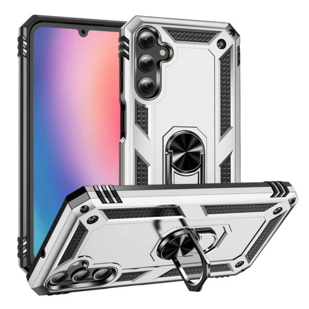 SmartUP Smartphone-Hülle Hülle für Samsung Galaxy A25 5G Armor Shield Handyhülle Schutz Case, Rundumschutz, Ringhalter