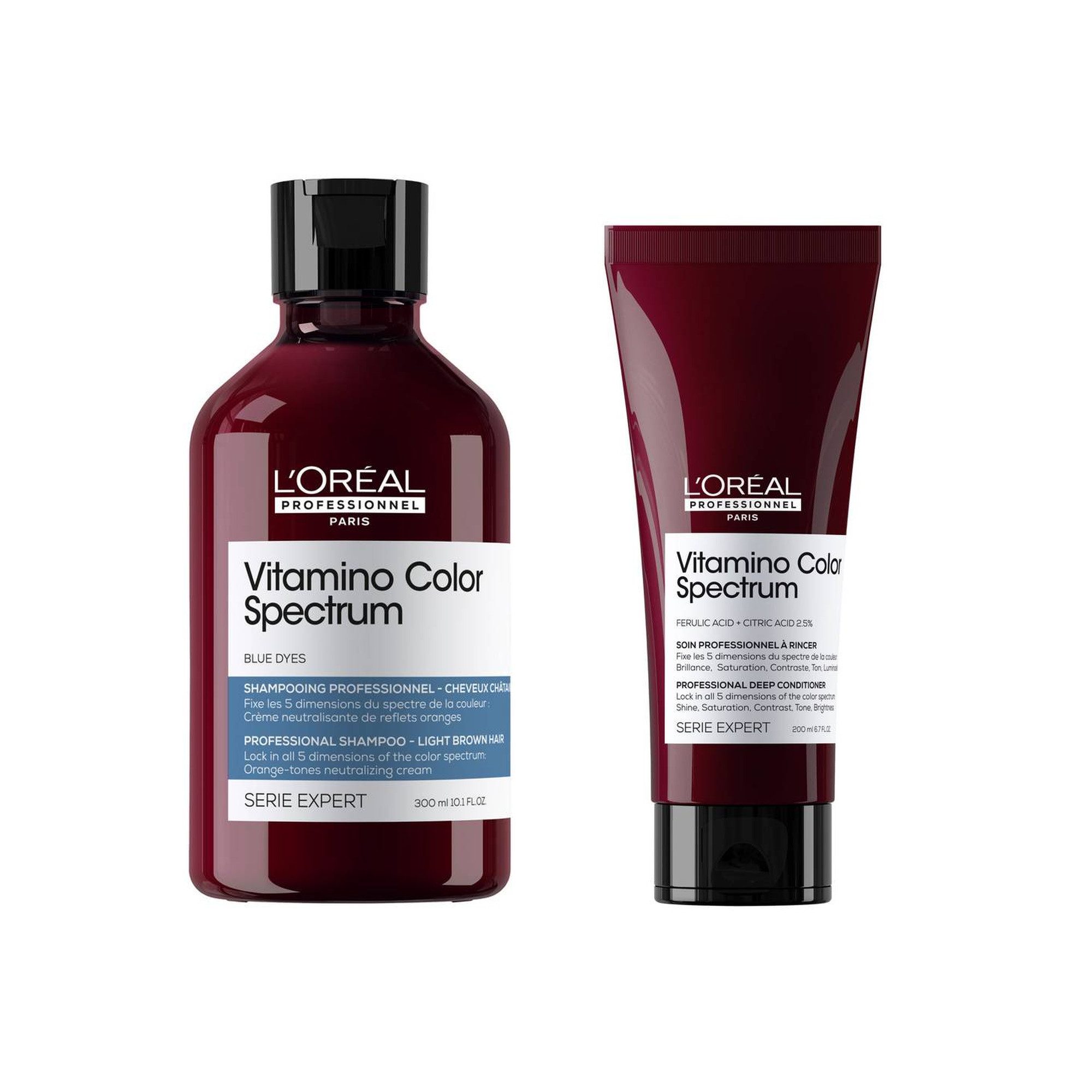 L'ORÉAL PROFESSIONNEL PARIS Haarpflege-Set L'Oréal Vitamino Color Spectrum Shampoo Conditioner Set 500 ml, 3-tlg., reichhaltig
