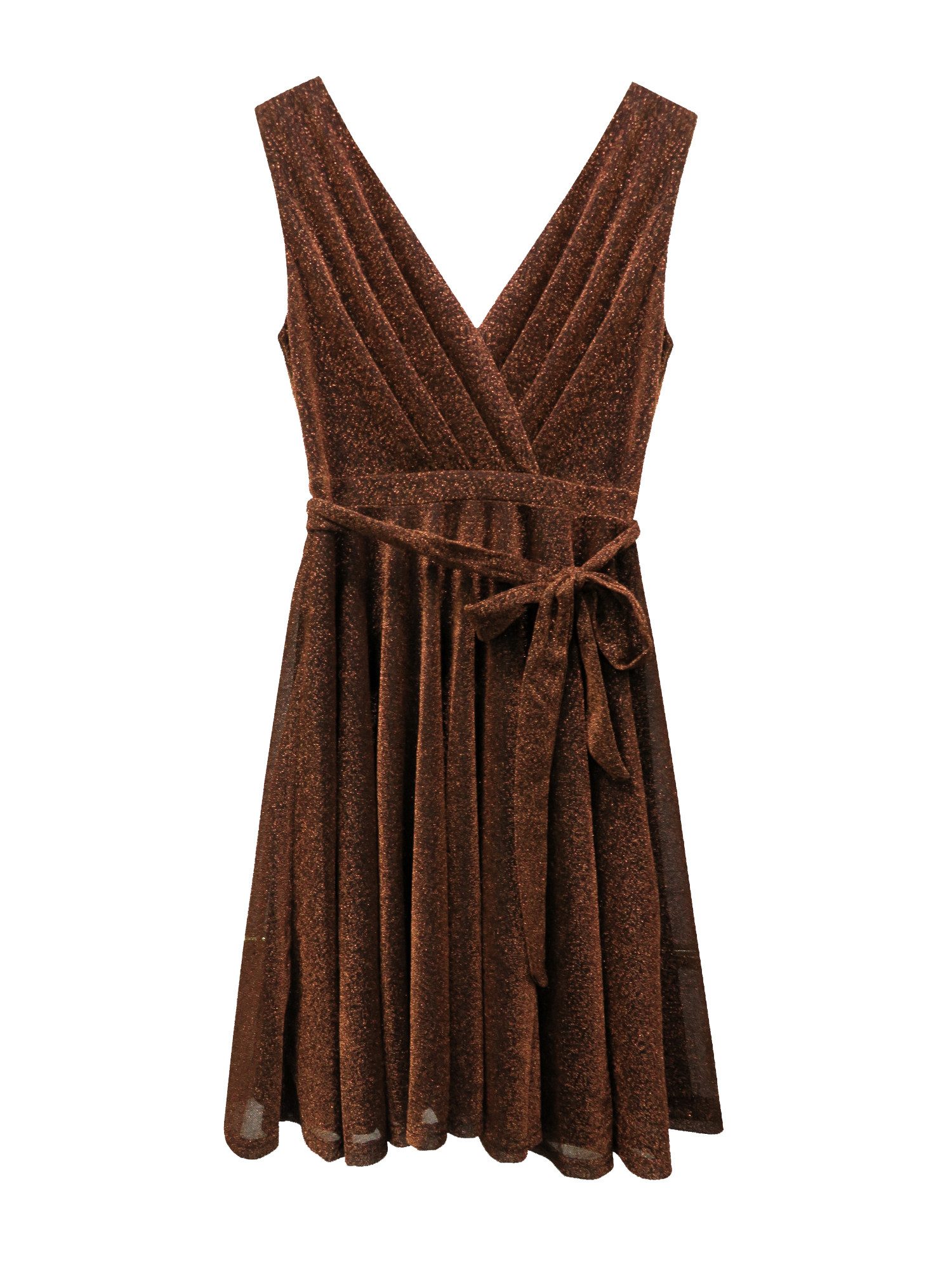 Apricot Partykleid Skaterkleid, (2-tlg., mit Gürtel) mit Taillenband und Lurex