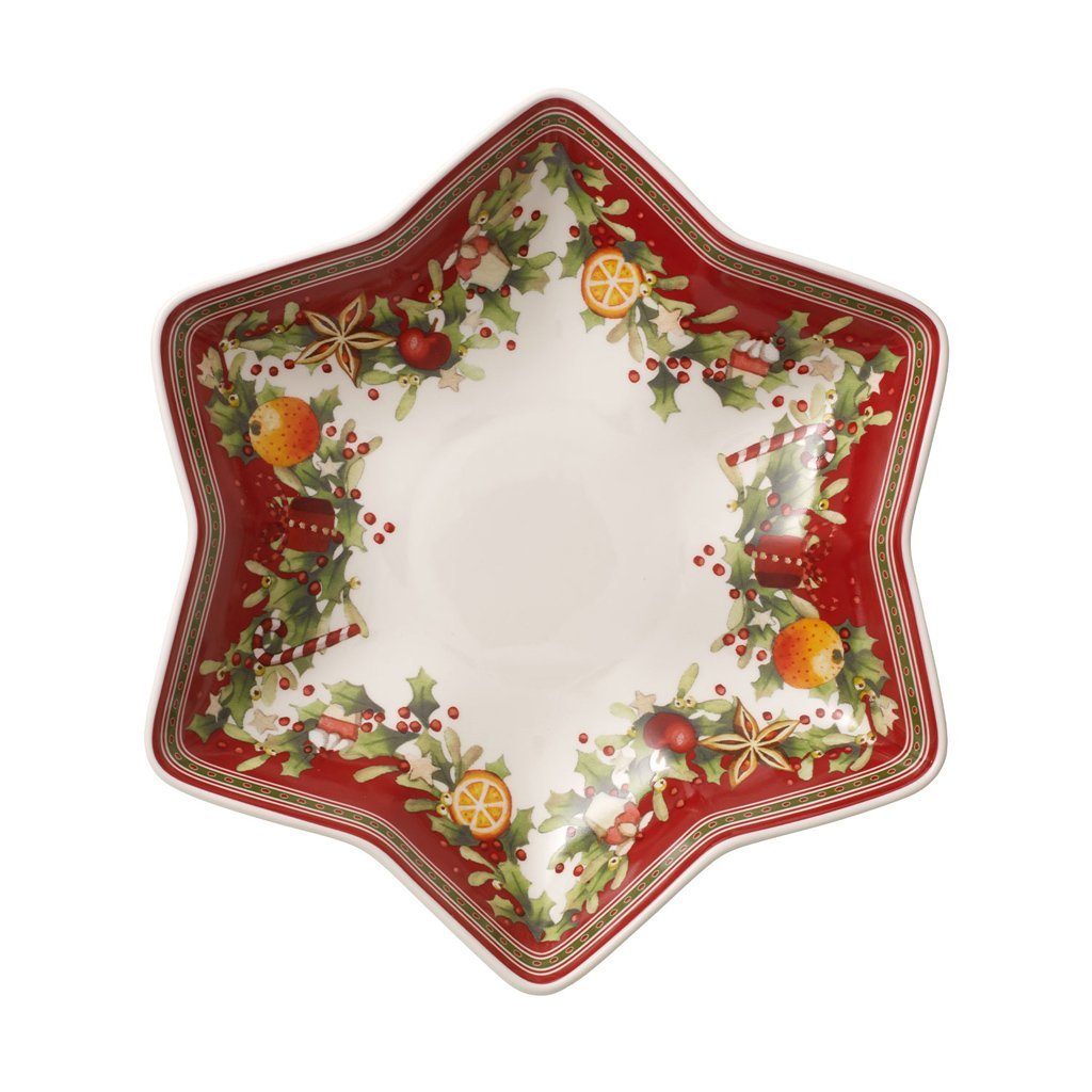 Villeroy & Boch Servierschüssel Winter Bakery Delight Sternenschale auf Fuß, Porzellan, (1-tlg)