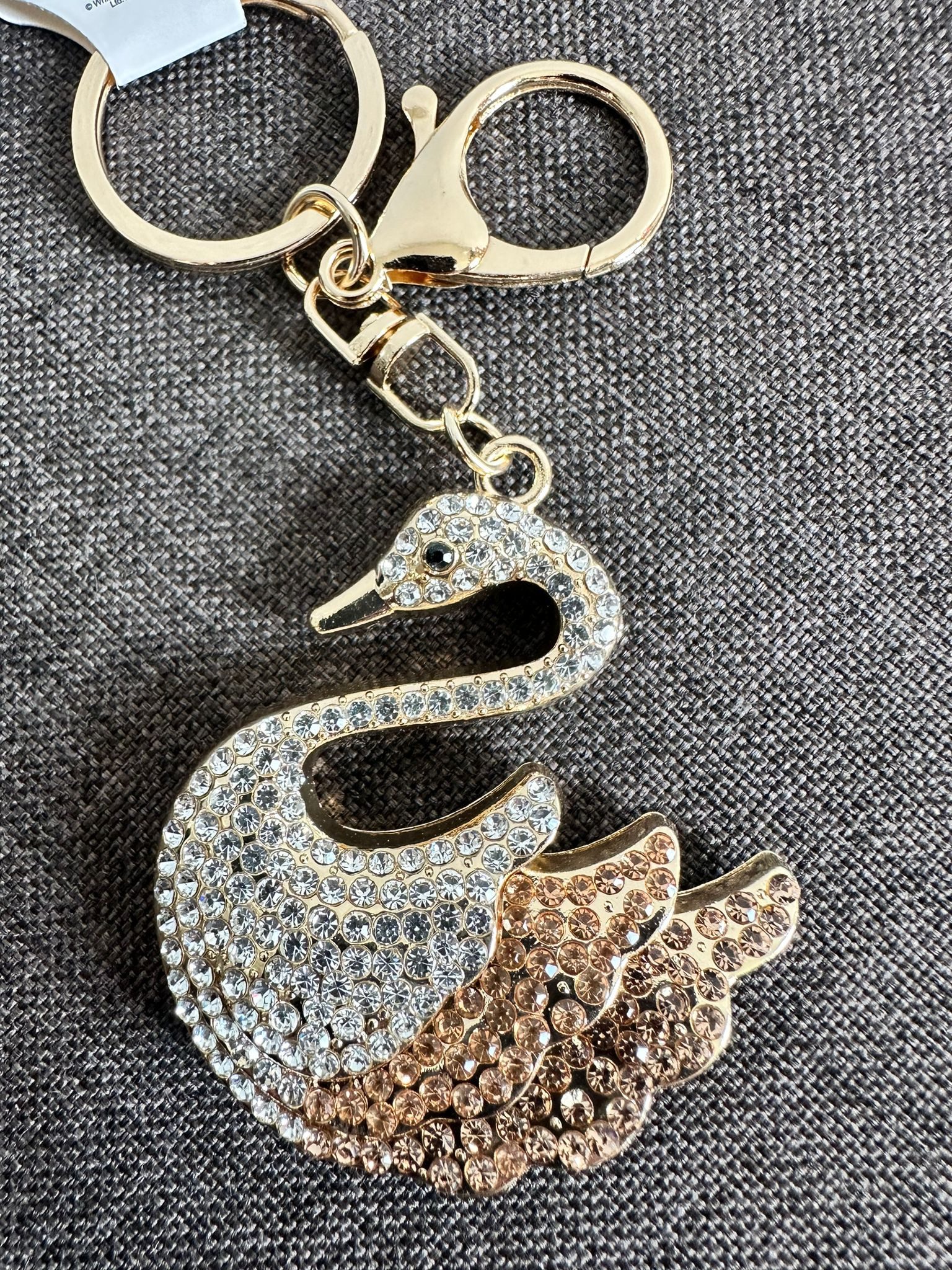Whitehouse Leisure International Ltd Schlüsselanhänger Schlüsselanhänger Kinder Mini Anhänger keychain Gltzer Schwan, Schlüsselanhänger aus Metall mit Steinen und Glitzer Geschenk 6 cm