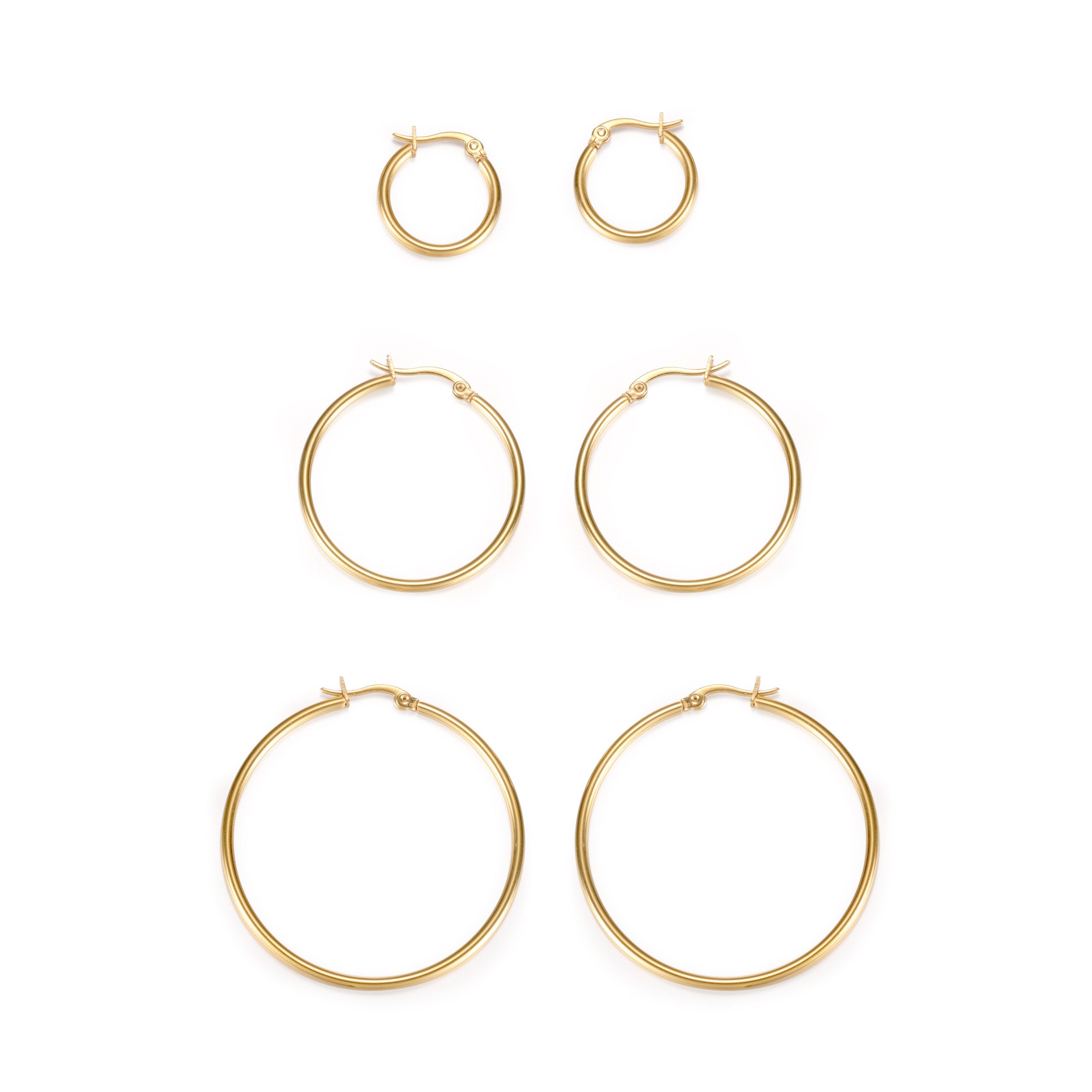 Kingka Creolen-Set Damen Schmuckset 3 Paar Creolen Edelstahl Vergoldet 3 Gr günstig online kaufen