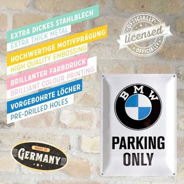 Nostalgic-Art Metallschild Blechschild 30 x 40 cm - BMW - BMW Parking Only White
