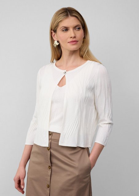 s.Oliver BLACK LABEL Strickjacke Kurzer Cardigan mit Strukturmuster und 3/4 günstig online kaufen