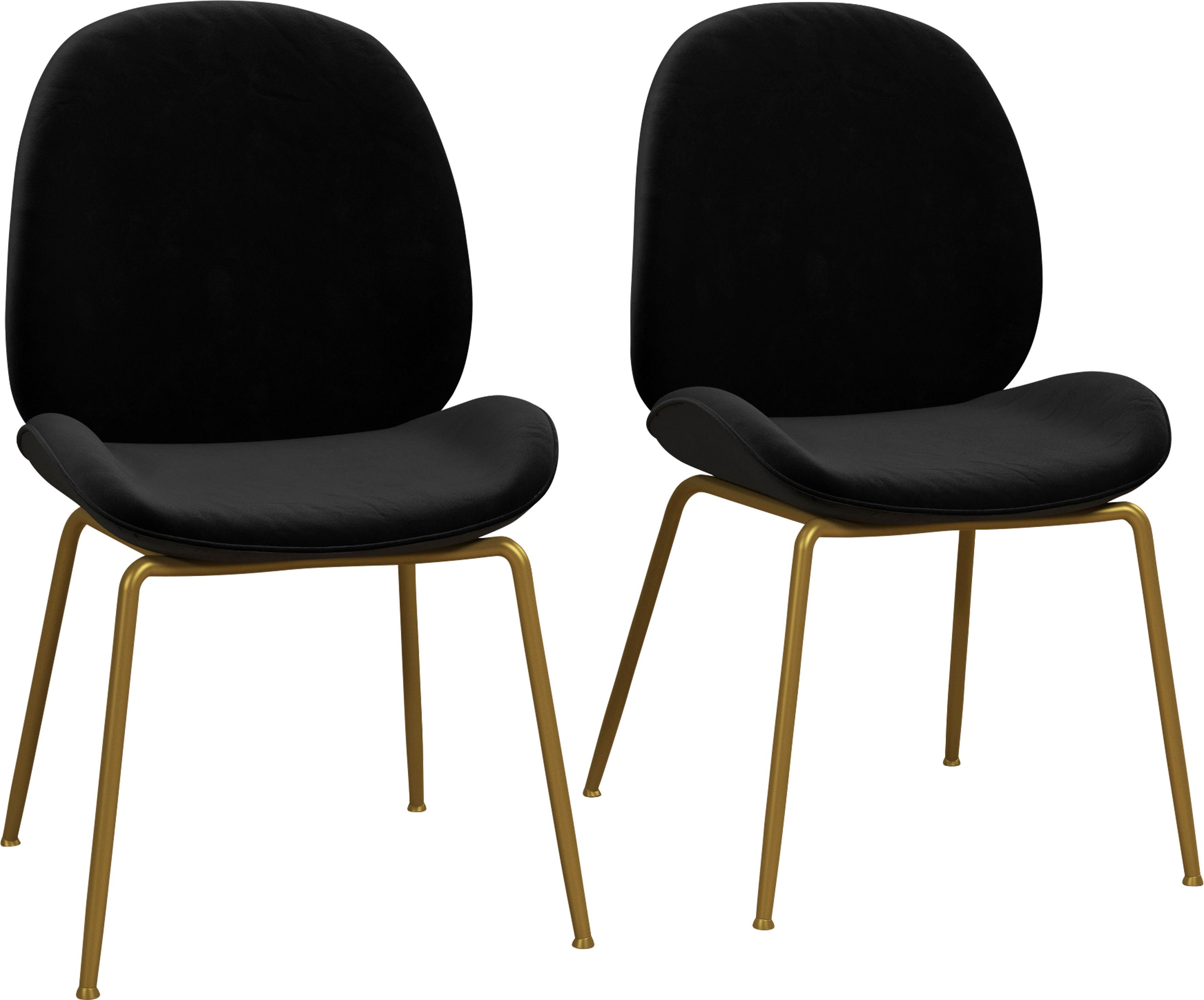 CosmoLiving by Cosmopolitan Esszimmerstuhl Astor (1 St), Sitz und Rücken  gepolstert, messingfarbenenes Gestell, Sitzhöhe 47 cm | Stühle
