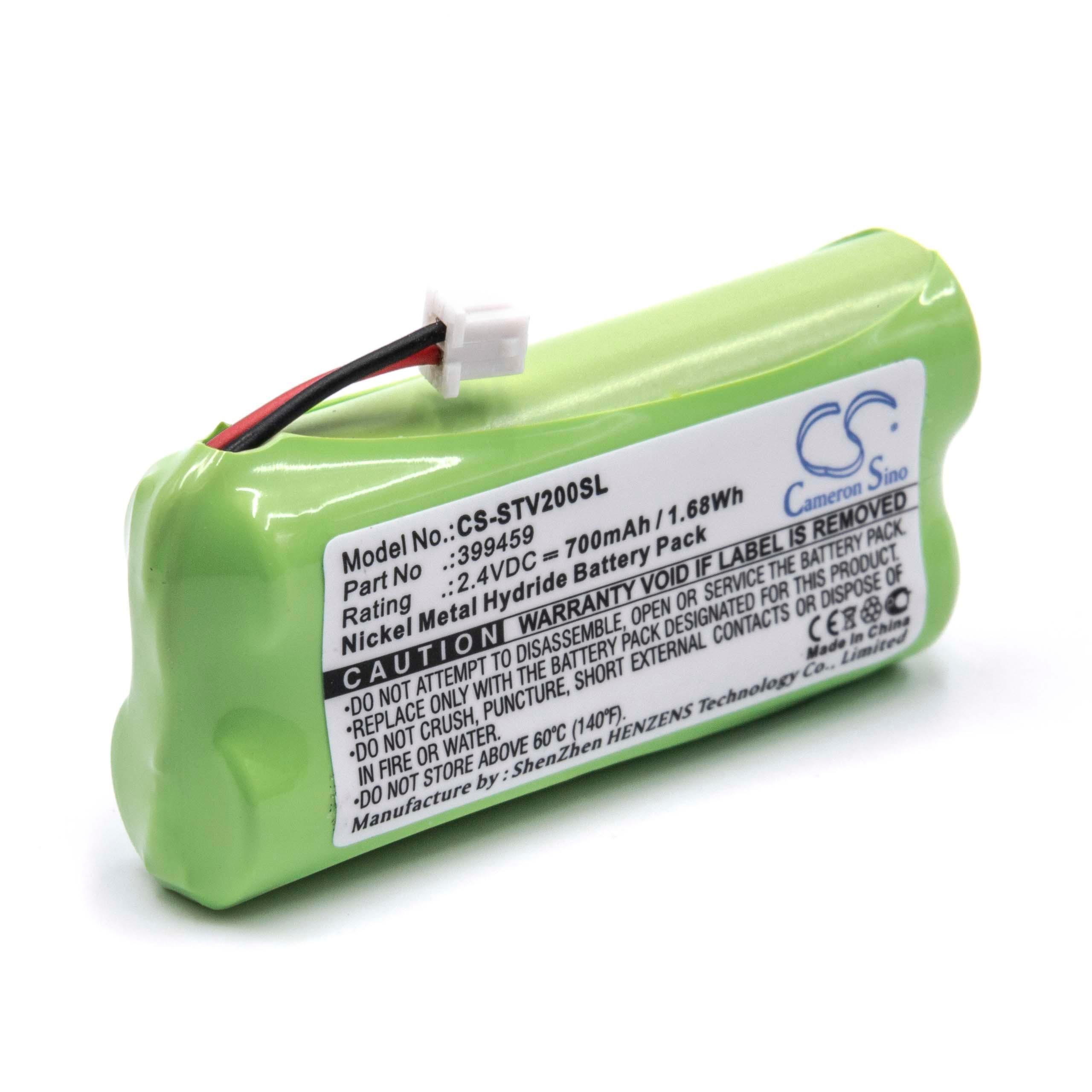 vhbw Ersatz für Stageclix 399459 für Akku NiMH 700 mAh (2,4 V)