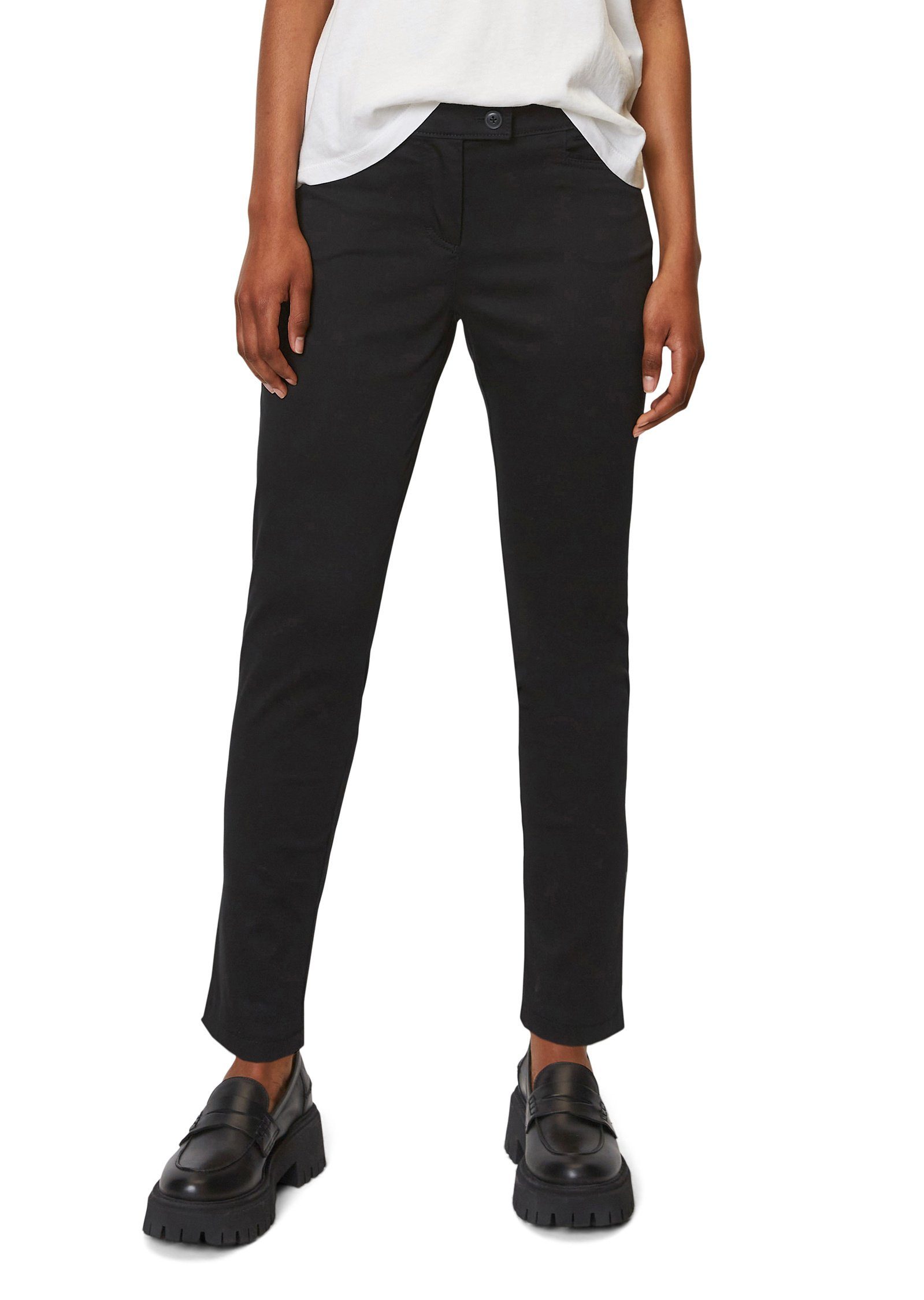 Marc O'Polo Chinohose aus Smooth Sateen Stretch schwarz