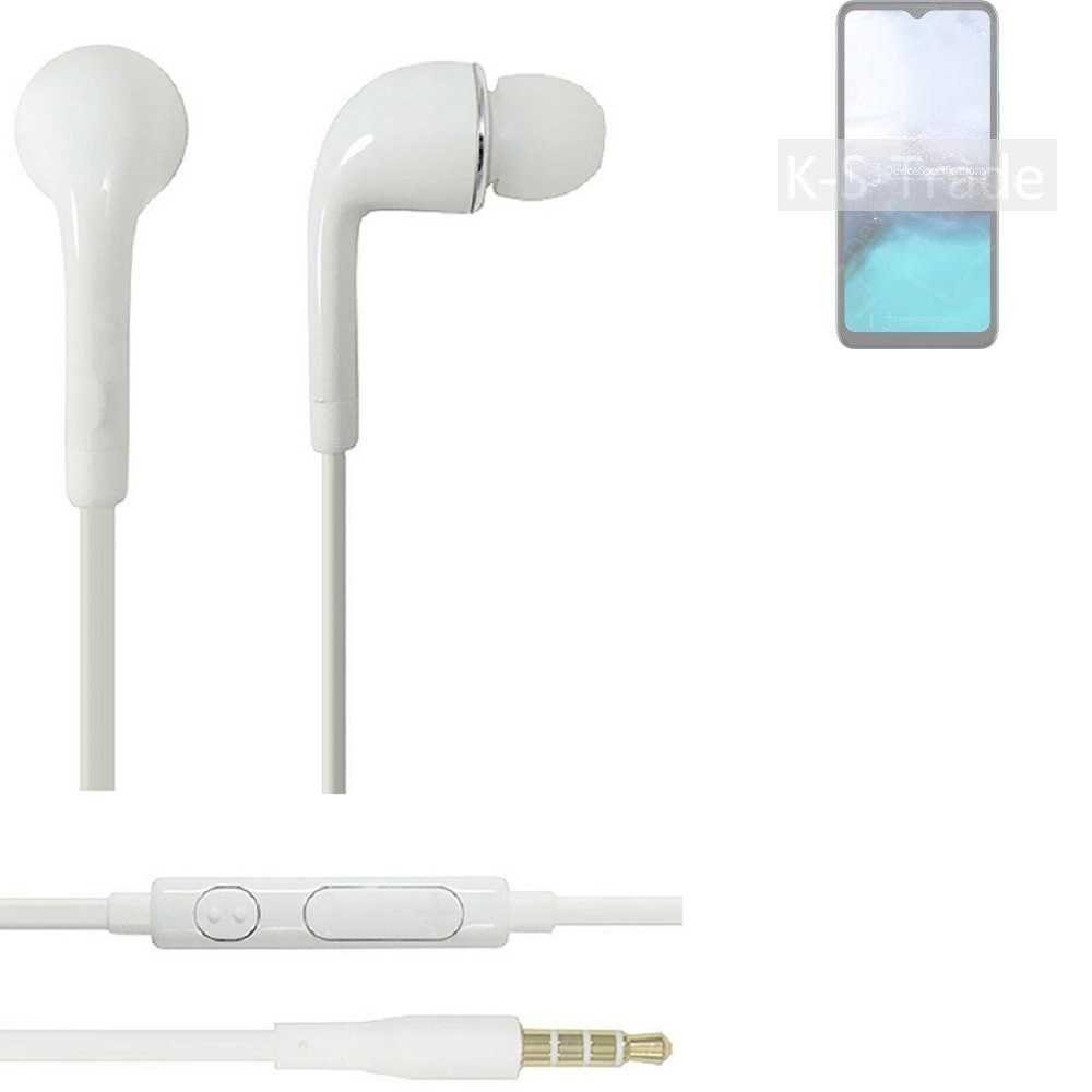 K-S-Trade für HiSense R12 (Kopfhörer Mikrofon 5G u 3,5mm) Headset Lautstärkeregler In-Ear-Kopfhörer mit weiß