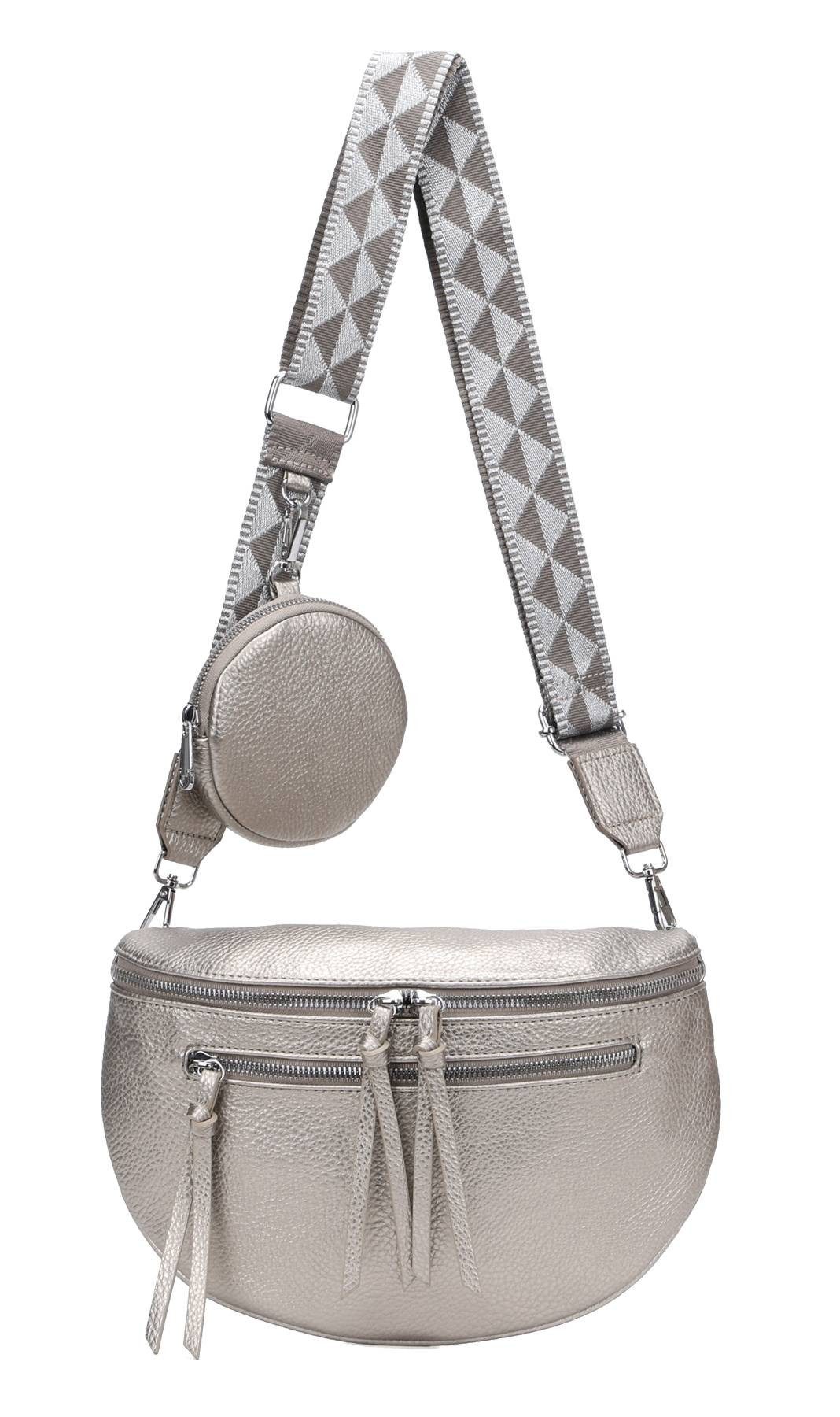 ITALYSHOP24 Schultertasche Damen Gürteltasche Umhängetasche CrossBody Schultertasche CrossOver, Brusttasche, Hüfttasche, Bodybag, Muster Taschengurt, leicht Gewicht
