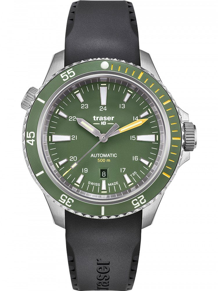 Traser Automatikuhr Traser H3 110326 50ATM Automatik 46mm Diver Green P67