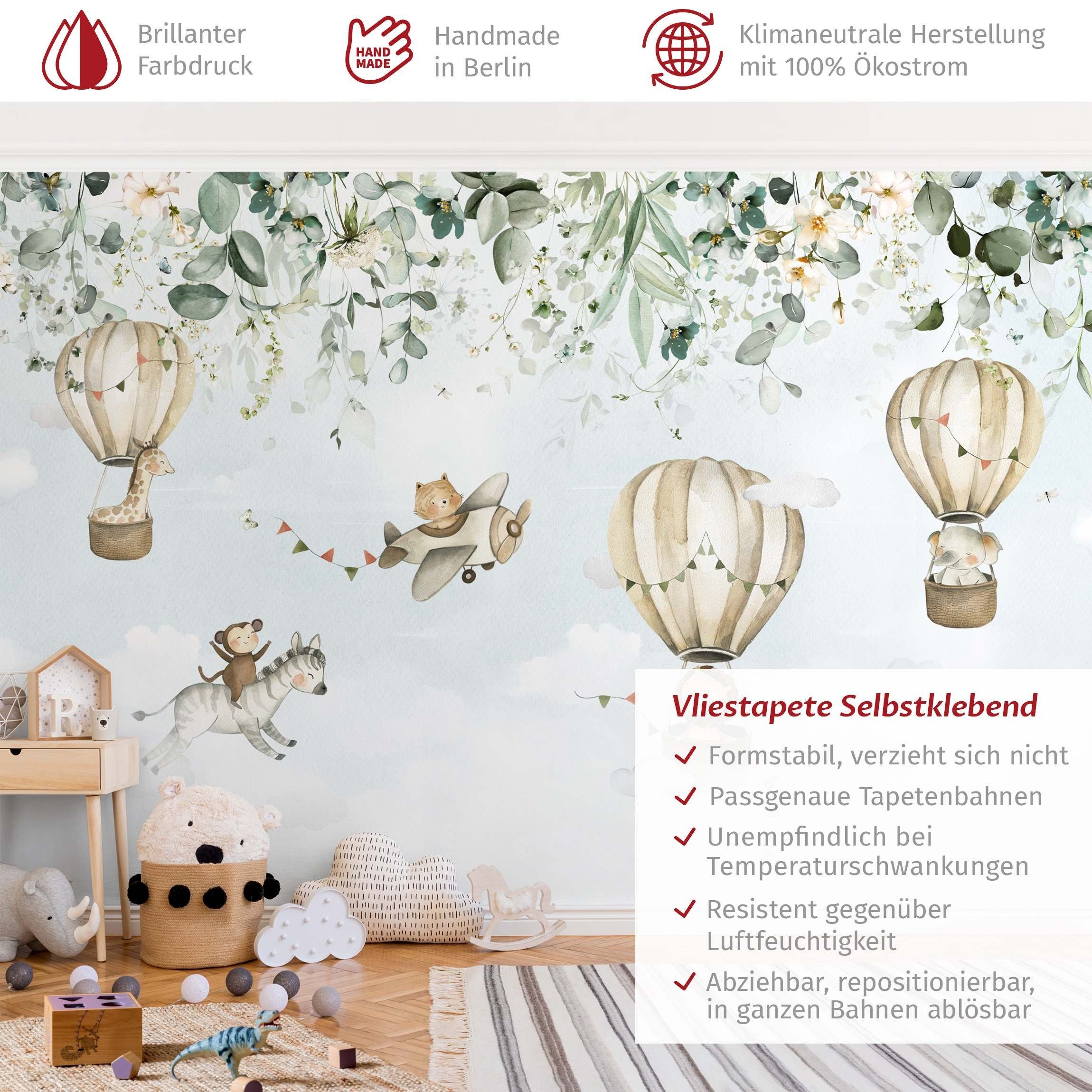 Bilderdepot24 Kindertapete Tropischer Flug Aquarell Kinder günstig online kaufen