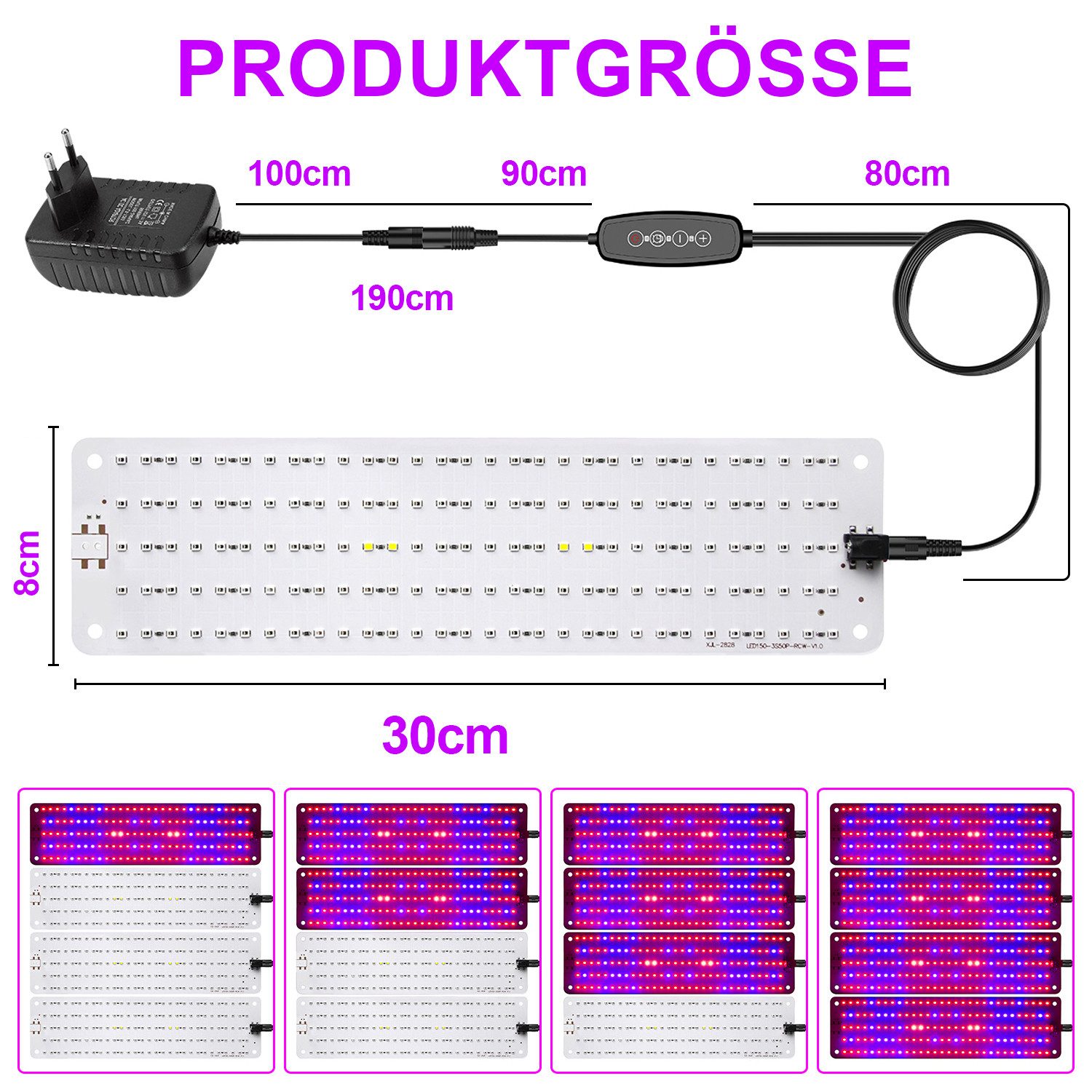 Jibenhome Pflanzenlampe Vollspektrum 150/300/450/600LEDs Pflanzenleuchte,Ti günstig online kaufen