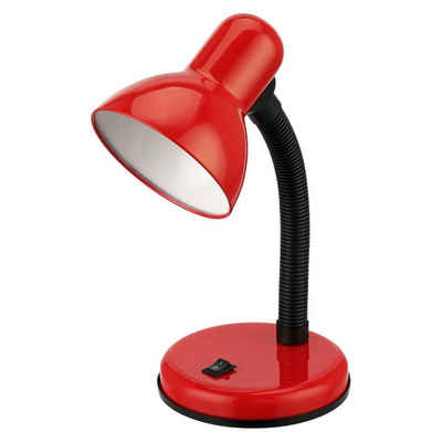 Orno Schreibtischlampe »Tischleuchte E27 mit Schalter - rot«, flexibler Hals ist in alle Richtungen beweglich, mit Flex-Schwanenhals