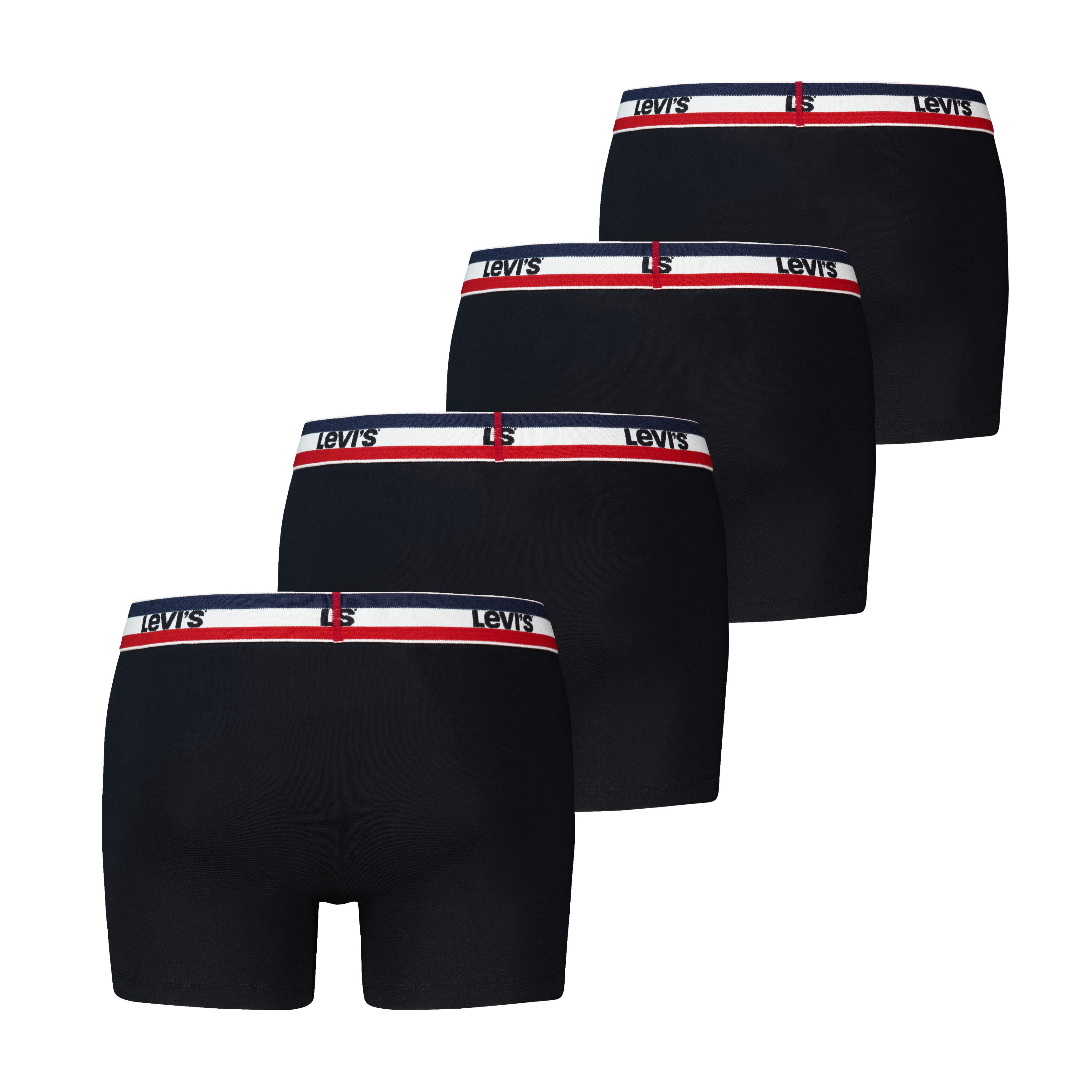 Levi's® Boxershorts LEVIS MEN REPEAT SPW LOGO BOXER BRIEF (4er Pack) mit gestreiftem Logobund, ohne Eingriff