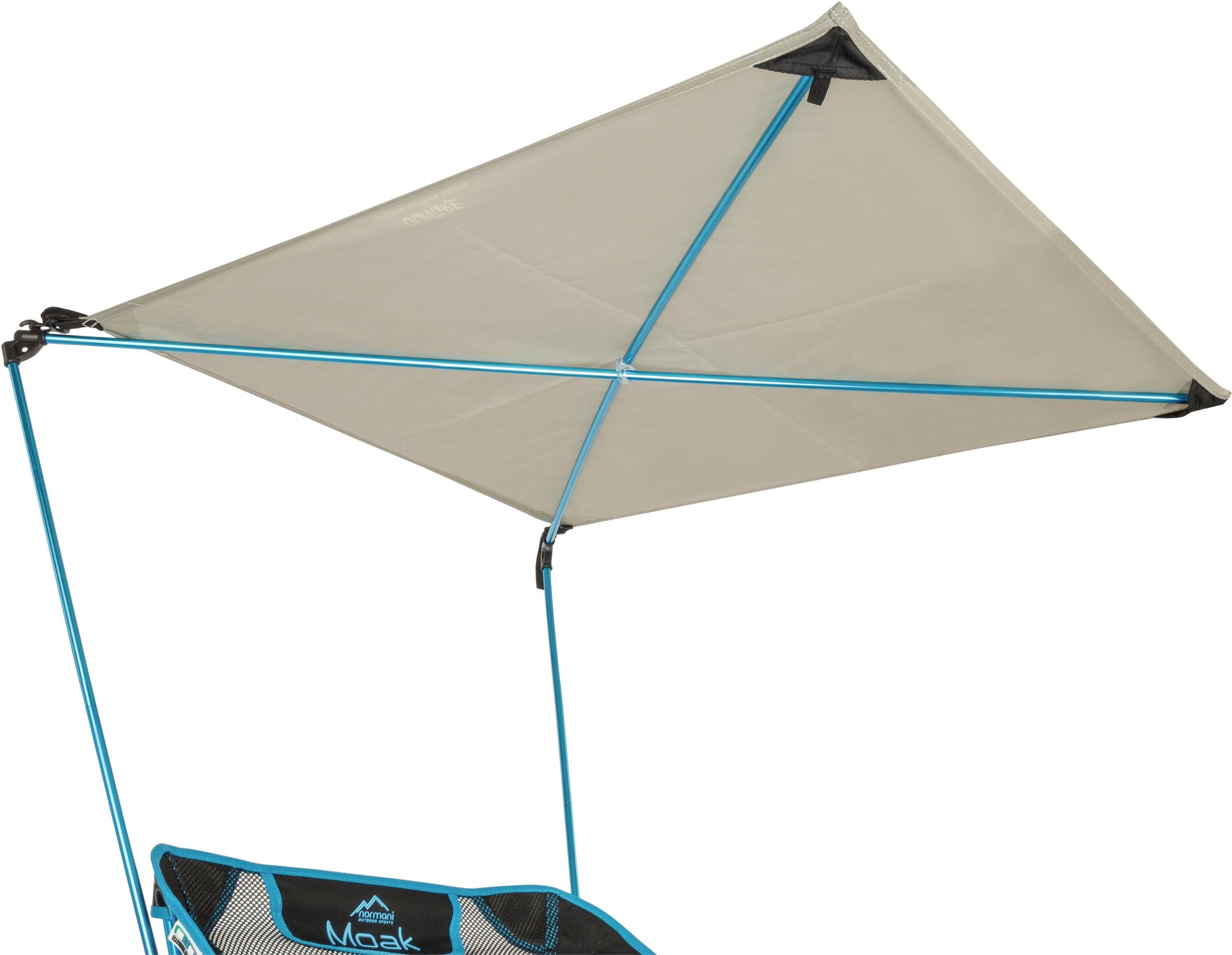 normani Campingstuhl Campingstuhl mit Sonnenschirm Moak, Strandstuhl Gartenstuhl Klappstuhl mit Sonnensegel
