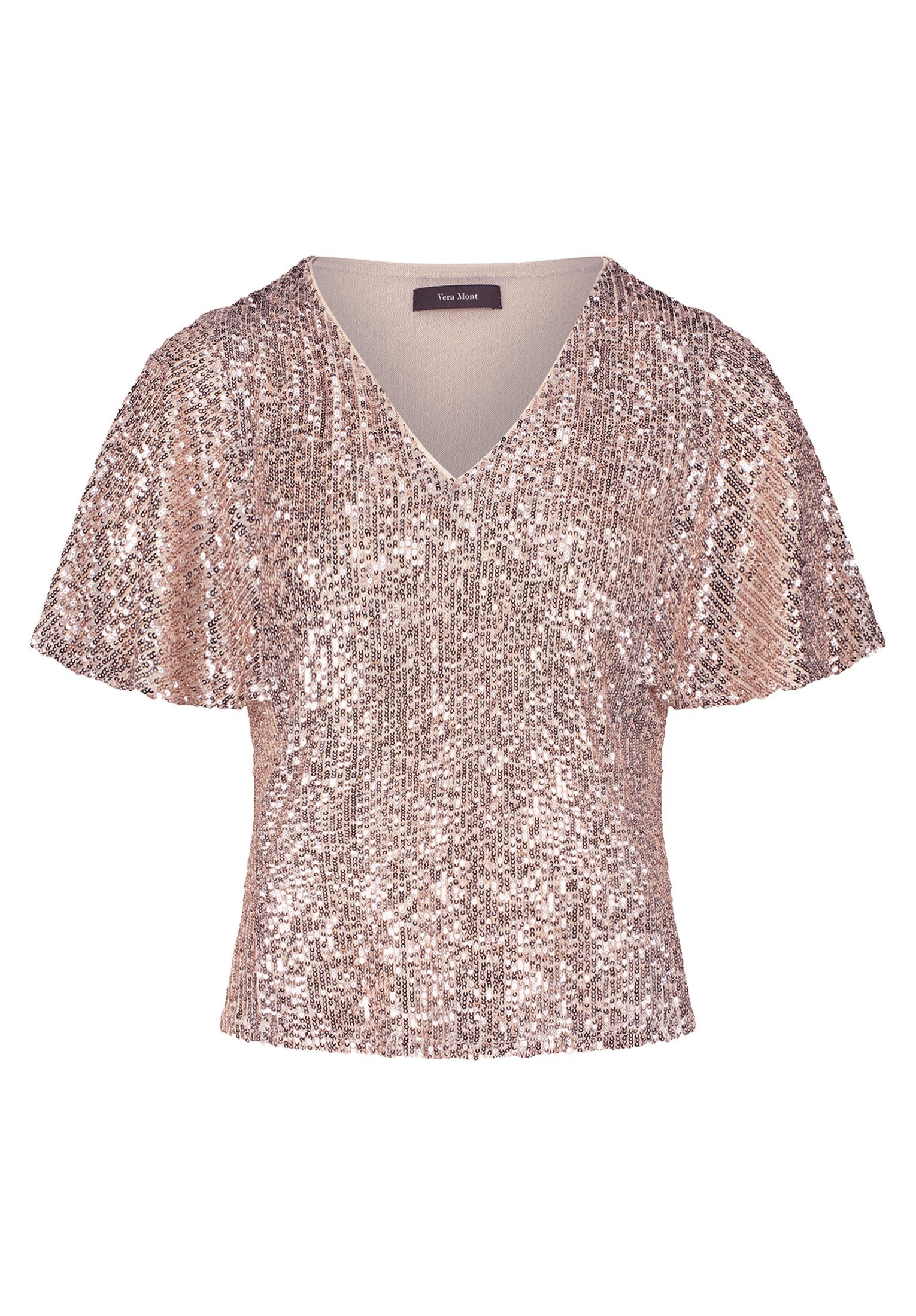 Vera Mont Kurzarmshirt Damen Blusenshirt kurzarm (1-tlg) Pailletten günstig online kaufen