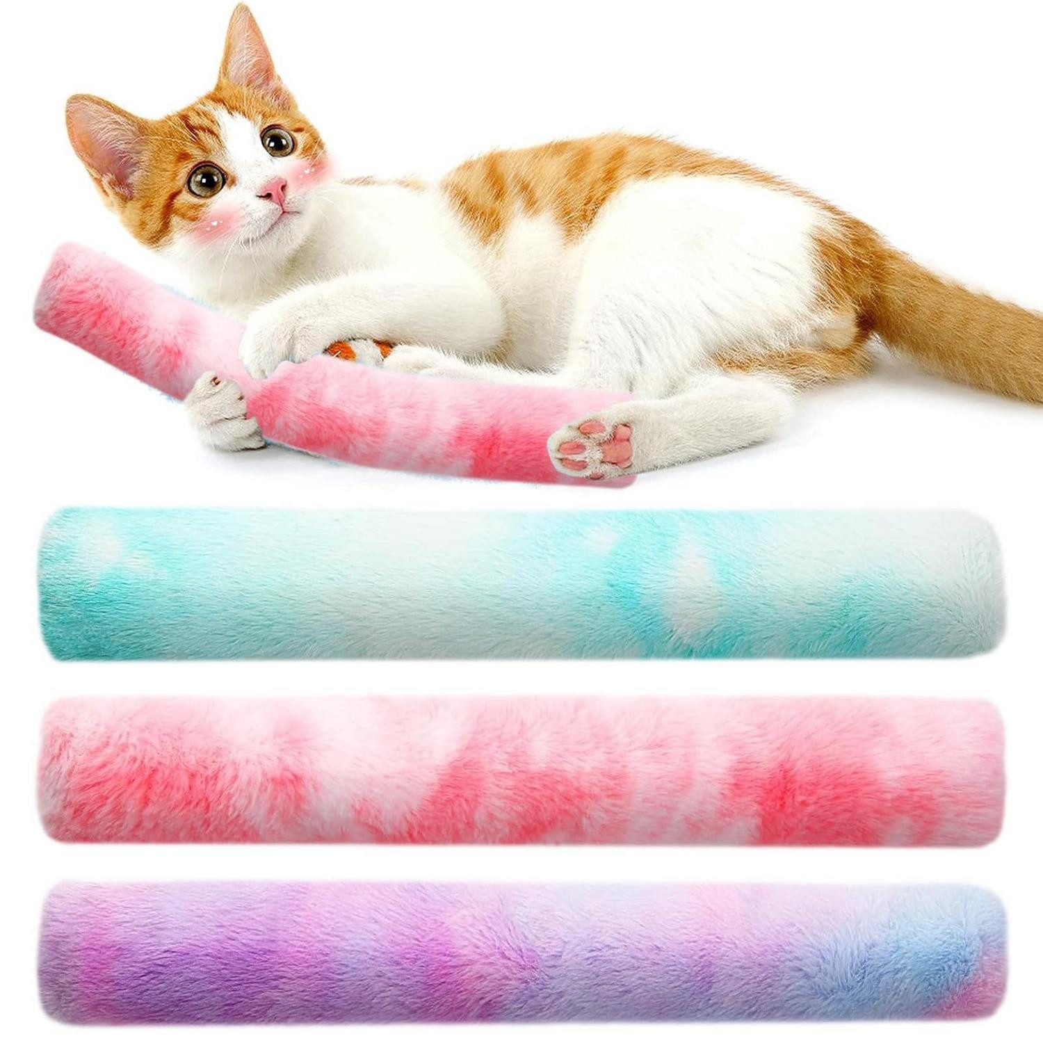 LuxusKollektion Tierkuscheltier Katzenminze Polster Spielzeug 3er Set Rosa Grün Lila, Textil, (3-tlg)