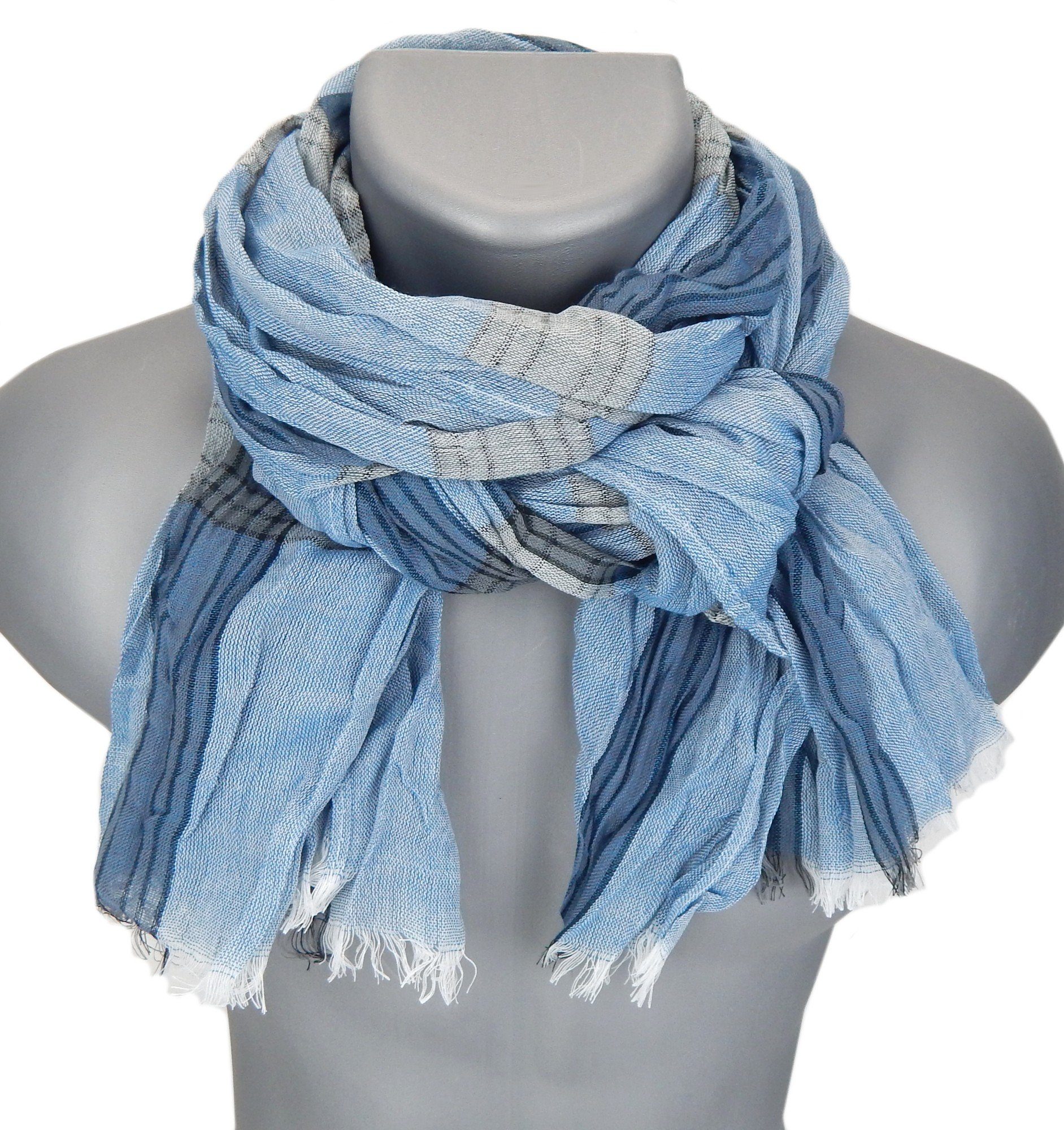 Ella Jonte Modeschal, leichter Herrenschal grau schwarz oder blau Viskose günstig online kaufen