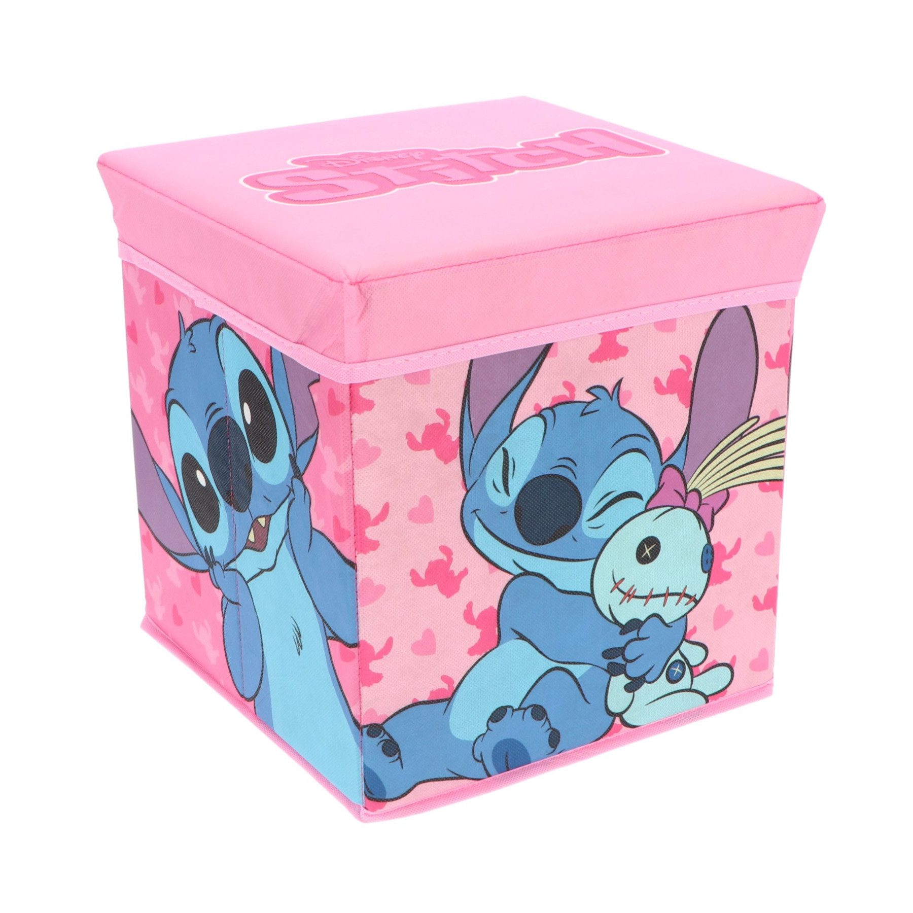 Lilo & Stitch Faltbox Lilo & Stitch Spielzeugkiste Aufbewahrungsbox Sitz Hocker rosa 30 cm