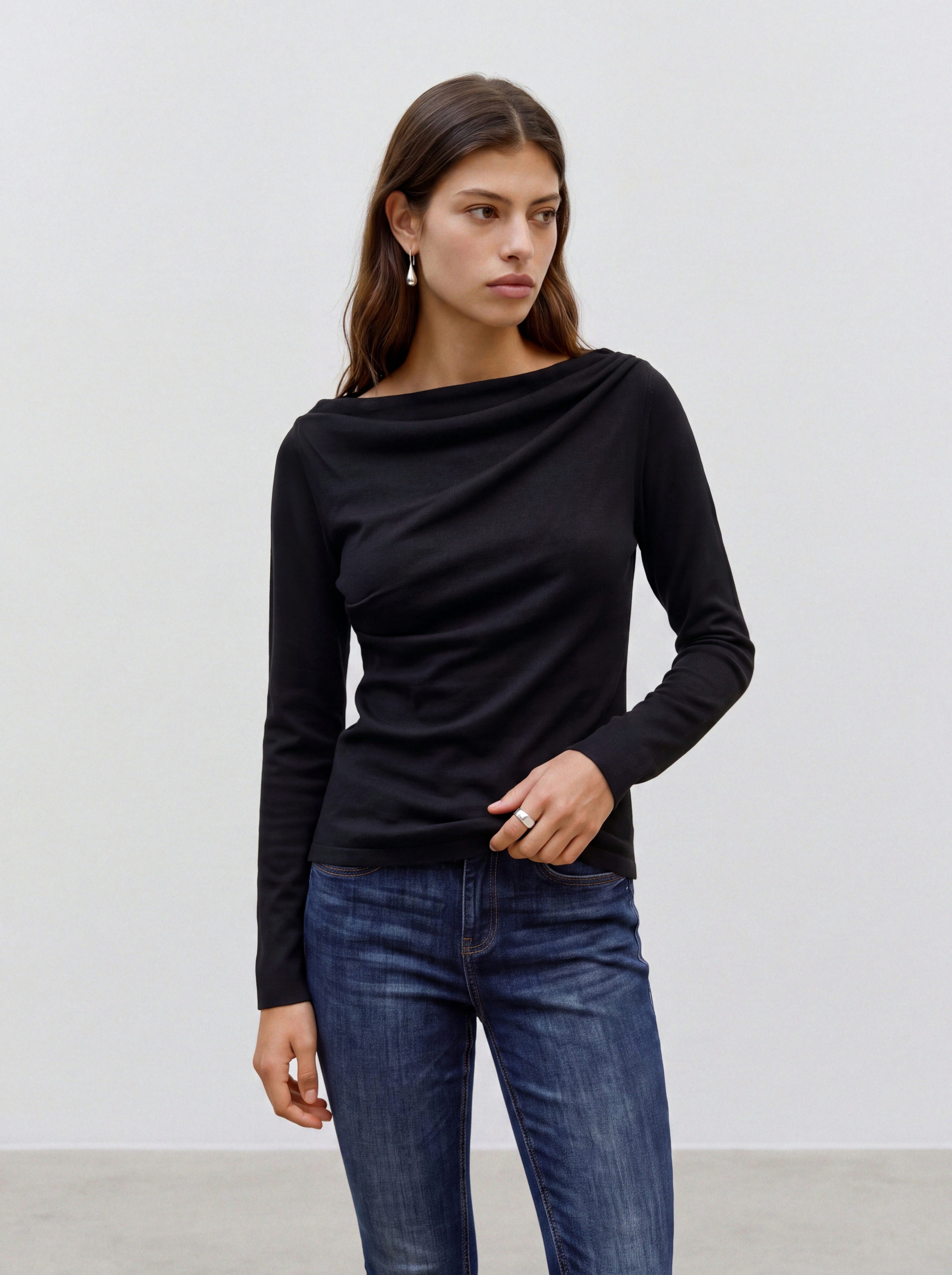 Vero Moda Strickpullover VMSOFINE KNIT LS BOATNECK PULLOVER NOOS Materialmix, regular fit