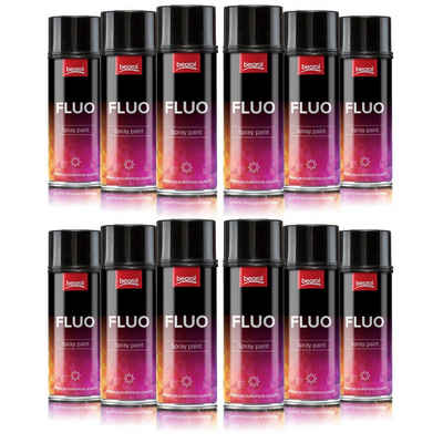 BigDean Sprühfarbe 12x Markierungsspray neon gelb - Signalspray 400ml Signierspray