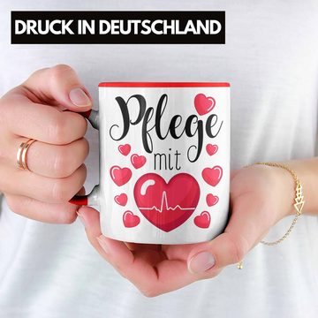 Trendation Tasse Pflege Tasse Geschenk Pflege Mit Herz Altenpflege Krankenpflege Pflege