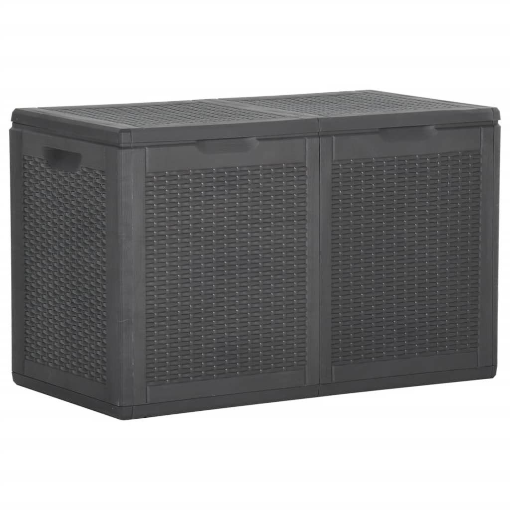 vidaXL Auflagenbox NA Kissentruhe Auflagenbox 180 L Schwarz witterungsbeständig Kunststof