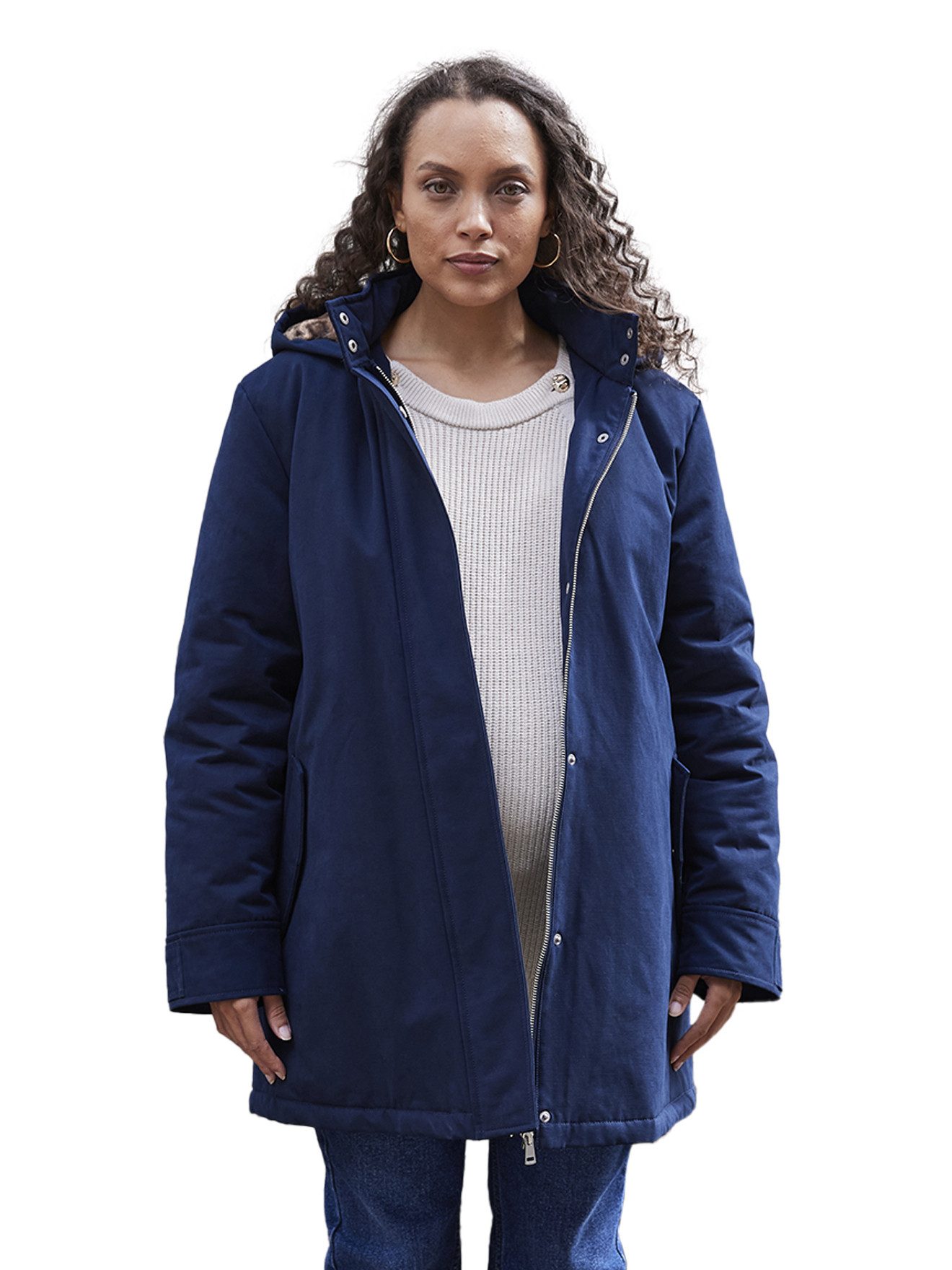 Envie de Fraise Umstandsjacke Umstandsjacke / Tragejacke mit Leo-Kunstfellfutter 2-in-1