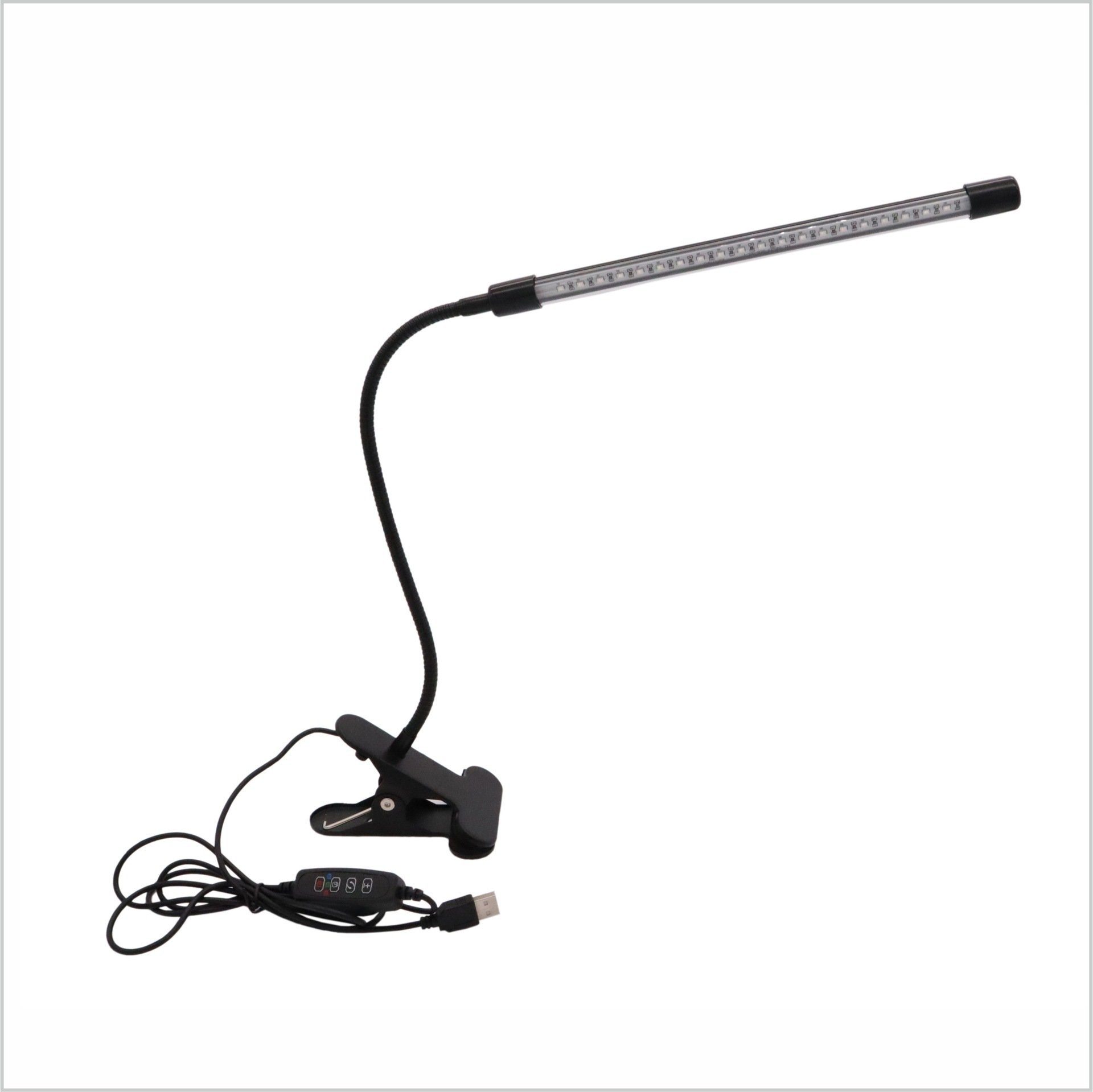 LED Klemmleuchte mit GelldG Dimmbar, Schreibtischlampe Schwanenhals, Schreibtischlampe Ladegerät,