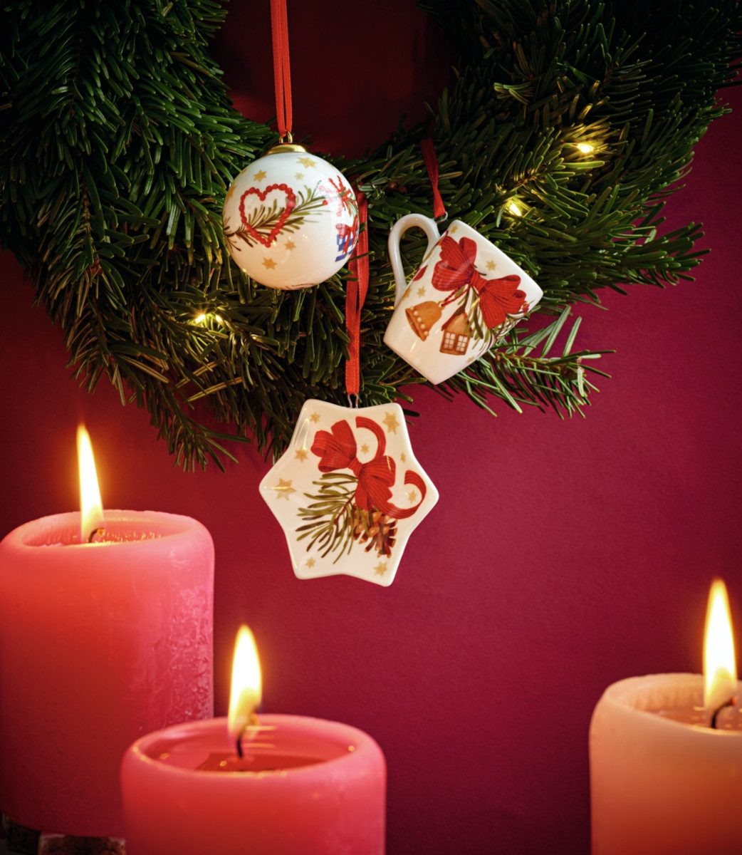 Hutschenreuther Weihnachtsfigur Sammelserie 21 Weihnachtsgaben Mini-Becher 3tlg
