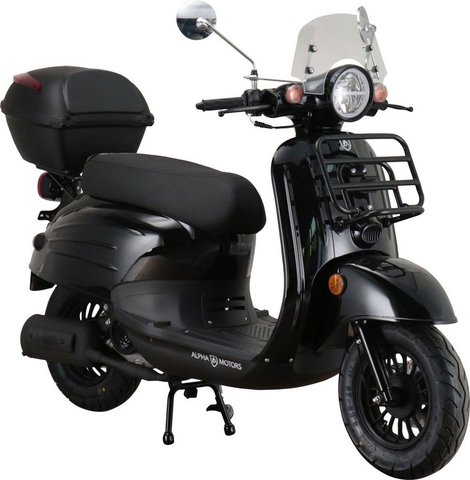 Alpha Motors Motorroller Adria, 50 ccm, 45 km/h, Euro 5, inkl. Windschild  und Topcase, Gepäckträger vorne und hinten