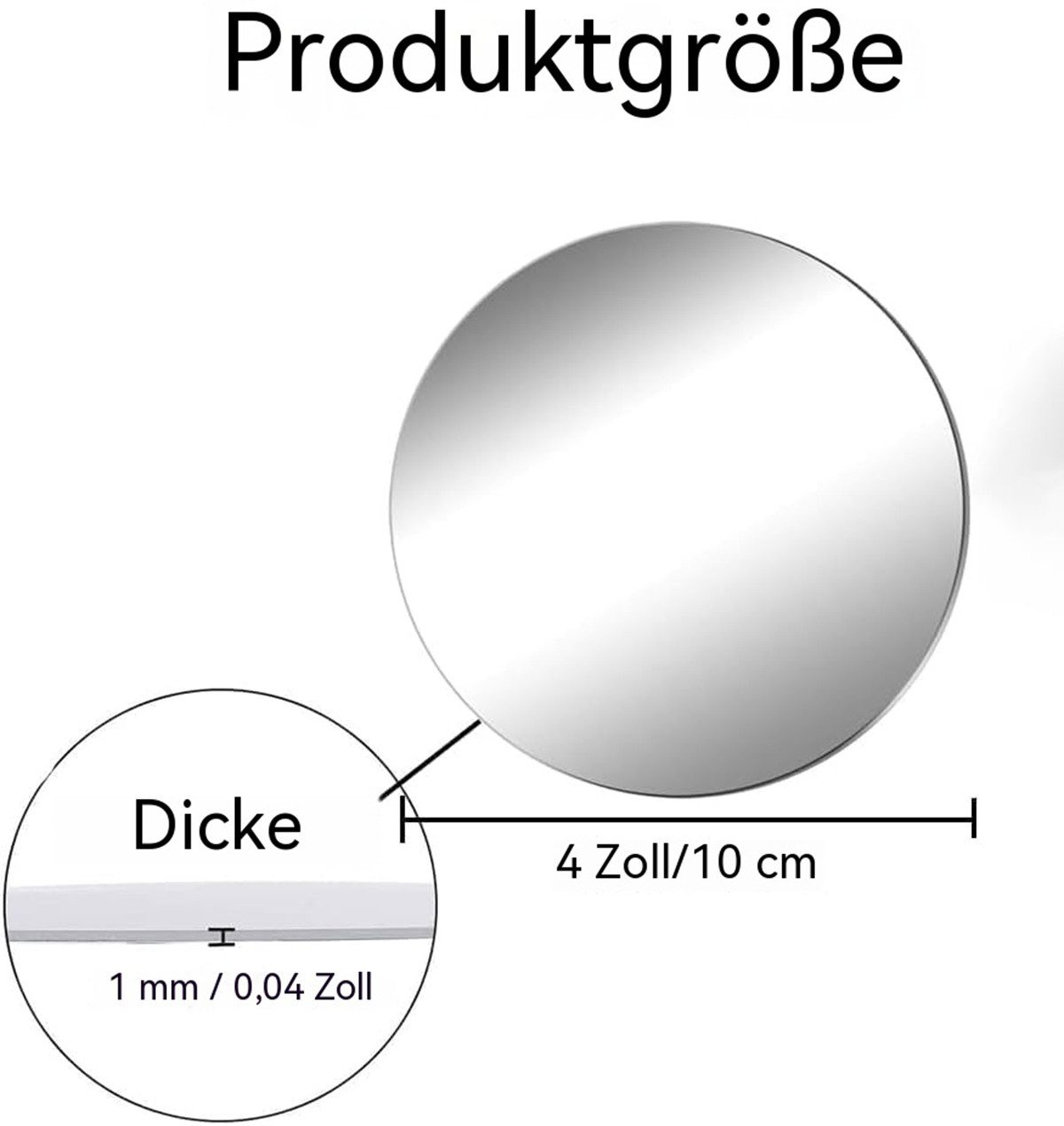 nsihing Wandspiegel Runder Acrylspiegel, runde Spiegelfliese (glasfrei) Selbstklebende (1-St), geeignet zur Dekoration von Wänden in Wohn- und Schlafzimmern.
