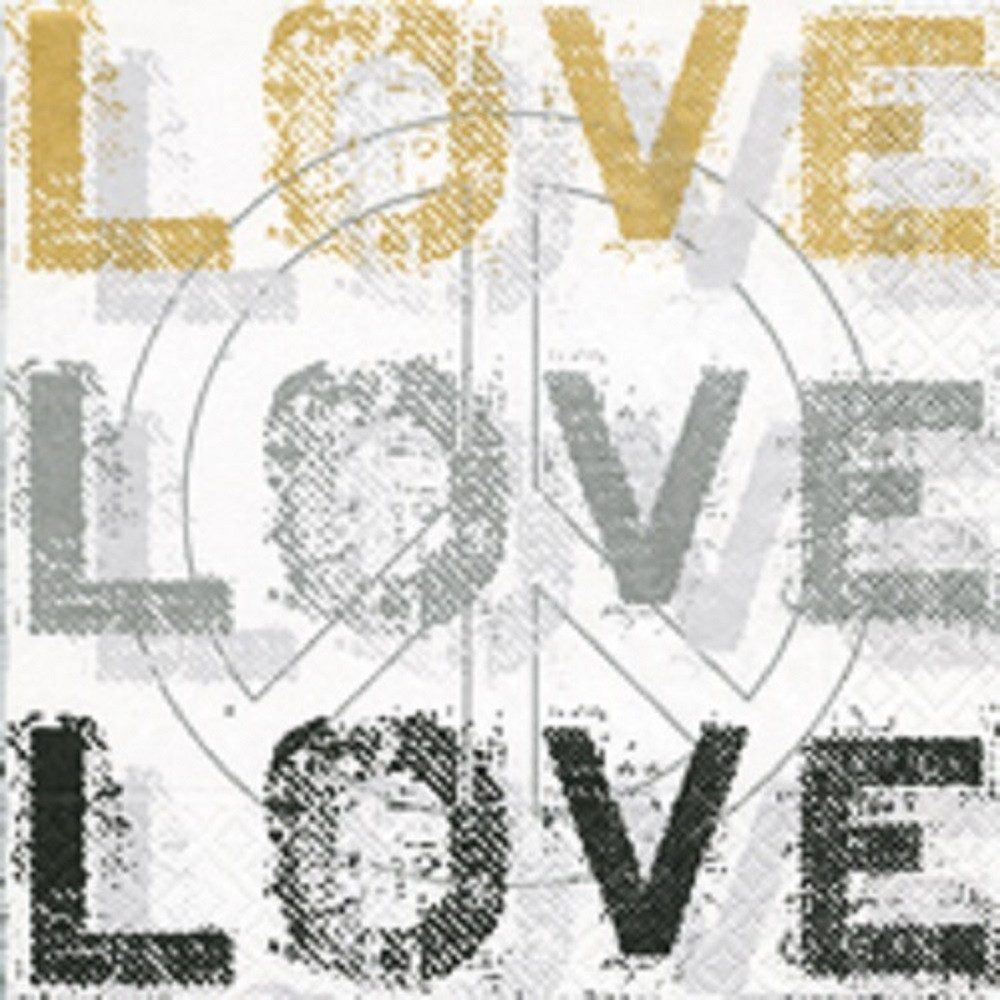 Paper+Design Papierserviette 20 LUNCH SERVIETTEN 33x33cm/LOVE MEETS PEACE
