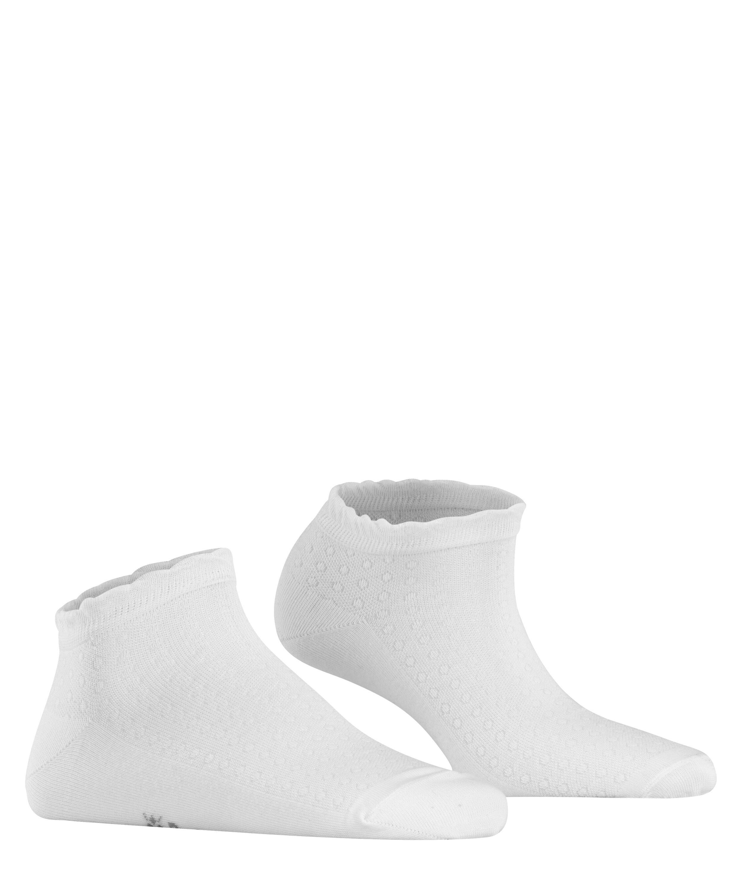 Sneakersocken gerüschtem Burlington (2000) white Bündchen Montrose (1-Paar) mit