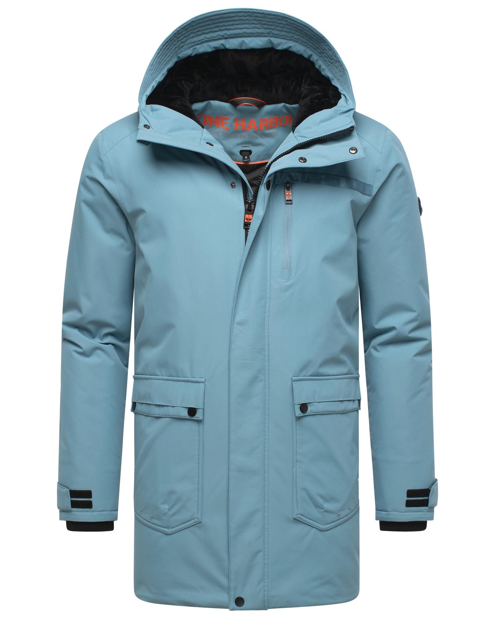 Stone Harbour Wintermantel Netaan XX Herren Kurzmantel mit kuscheliger Kapuze