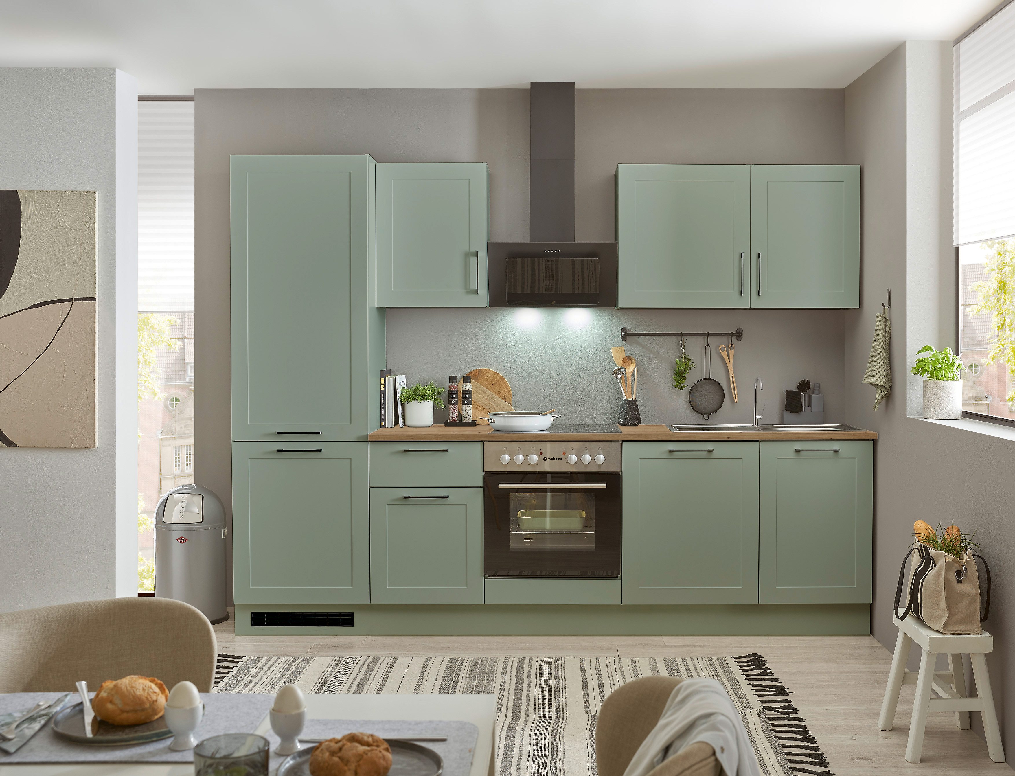 BASIC by Balculina Küchenzeile Marsi, Breite 280 cm, wahlweise mit E-Geräten, mit Soft-Close-Funktion