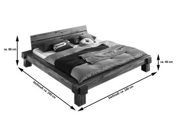 SAM® Holzbett Elke, Akazienholz massiv, Doppelbett im rustikalen Design