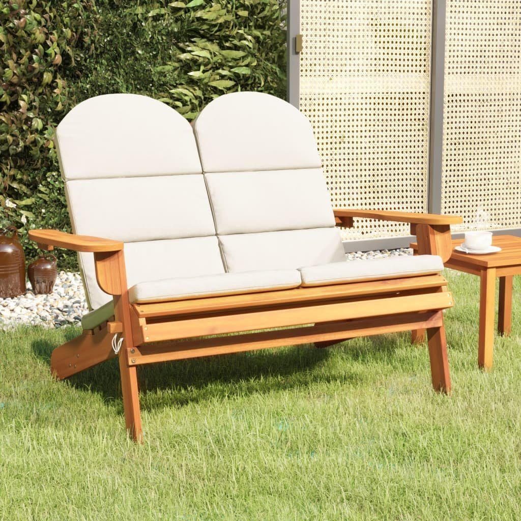 vidaXL Gartenbank Adirondack-Gartenbank mit Kissen 126 cm Massivholz (1-St)