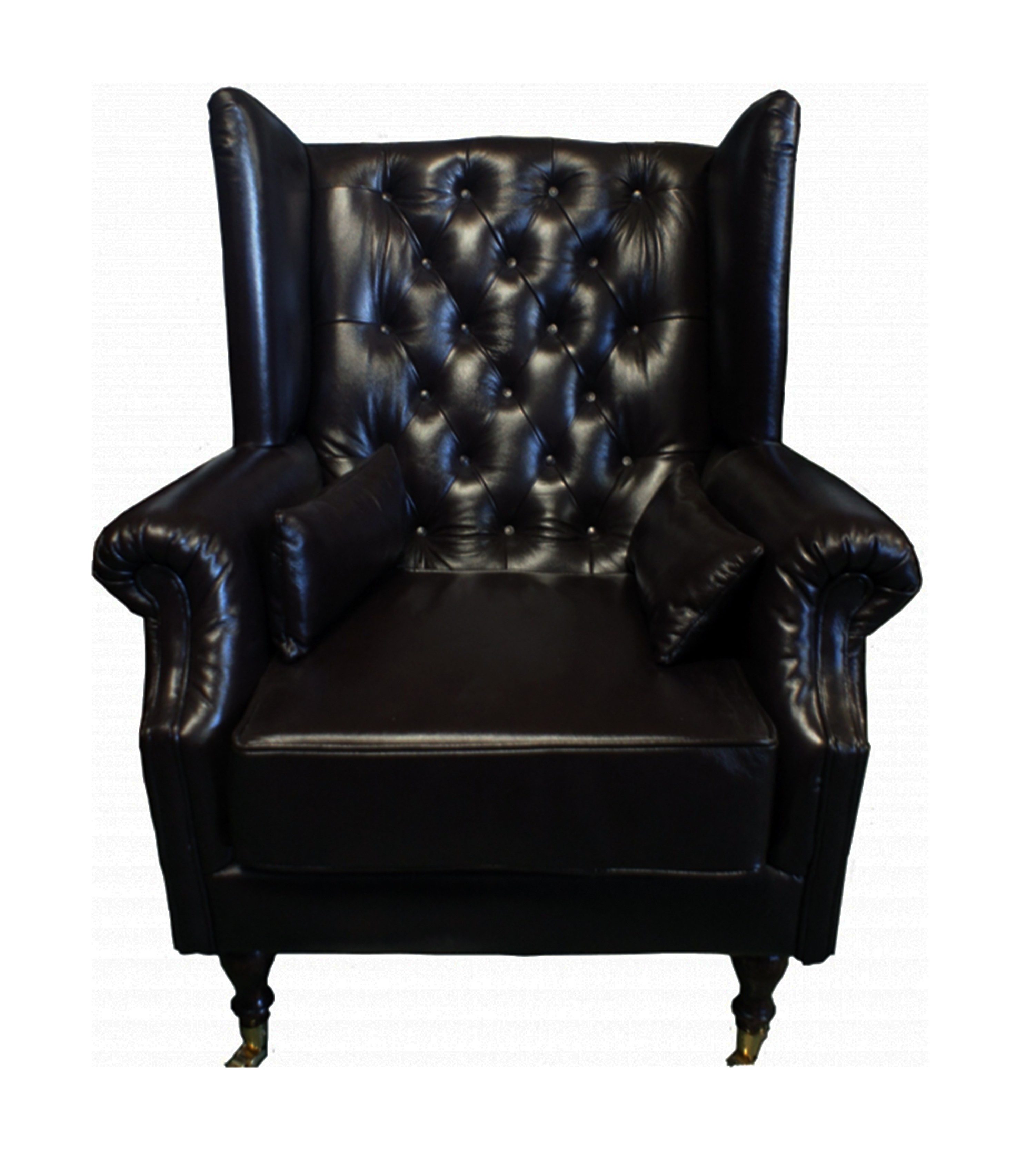 JVmoebel Ohrensessel Chesterfield Relaxsessel aus Leder in Braun (Chesterfield Sessel Ohrensessel), Made in Europa