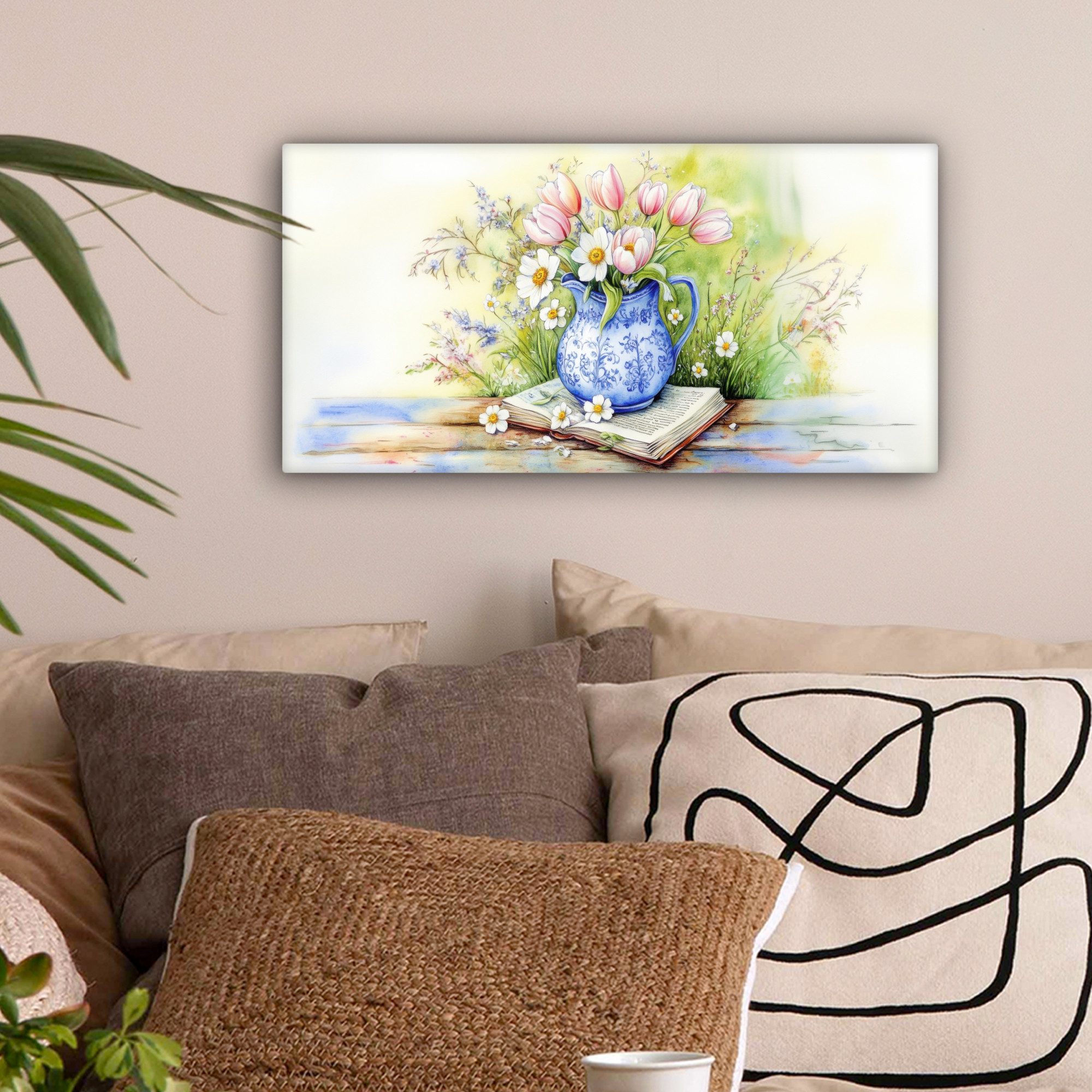 OneMillionCanvasses® Leinwandbild Panorama Vase - Delfter günstig online kaufen
