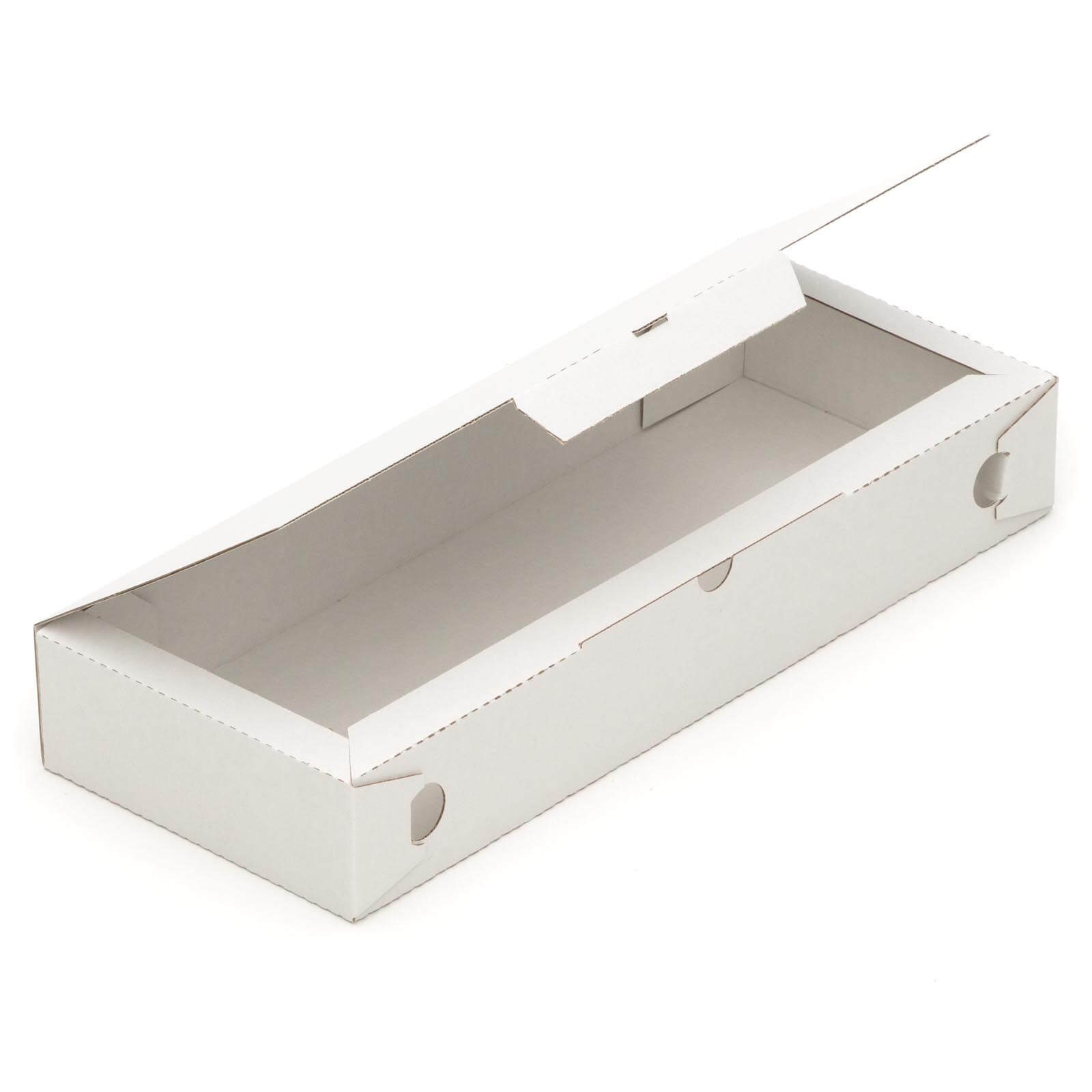 KK Verpackungen Karton, 100 Pizzakartons 400 x 160 x 65 mm Lebensmittelverpackung Weiß