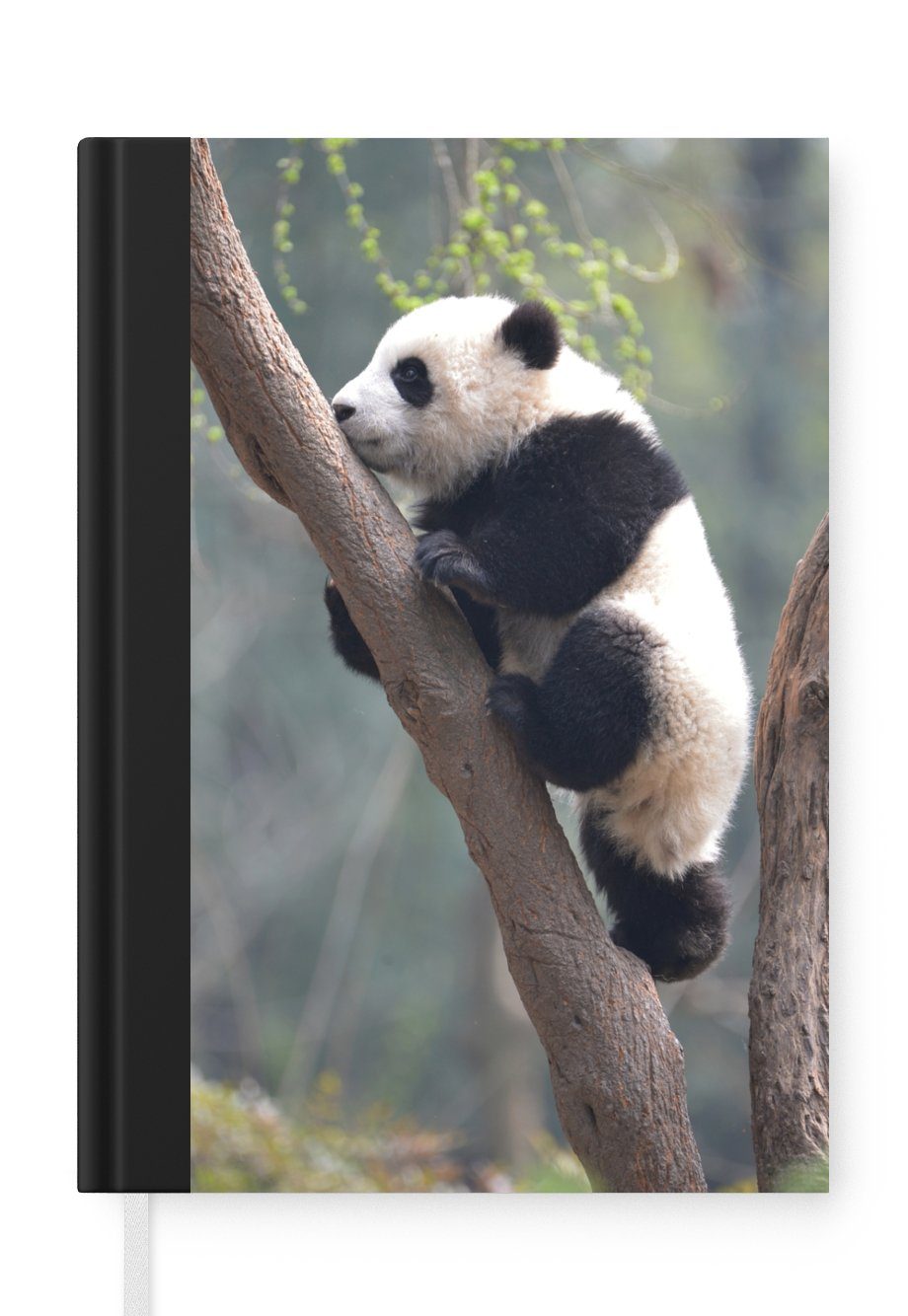 MuchoWow Notizbuch Panda - Tier - Baum, Journal, Merkzettel, Tagebuch, Notizheft, A5, 98 Seiten, Haushaltsbuch | Notizbücher