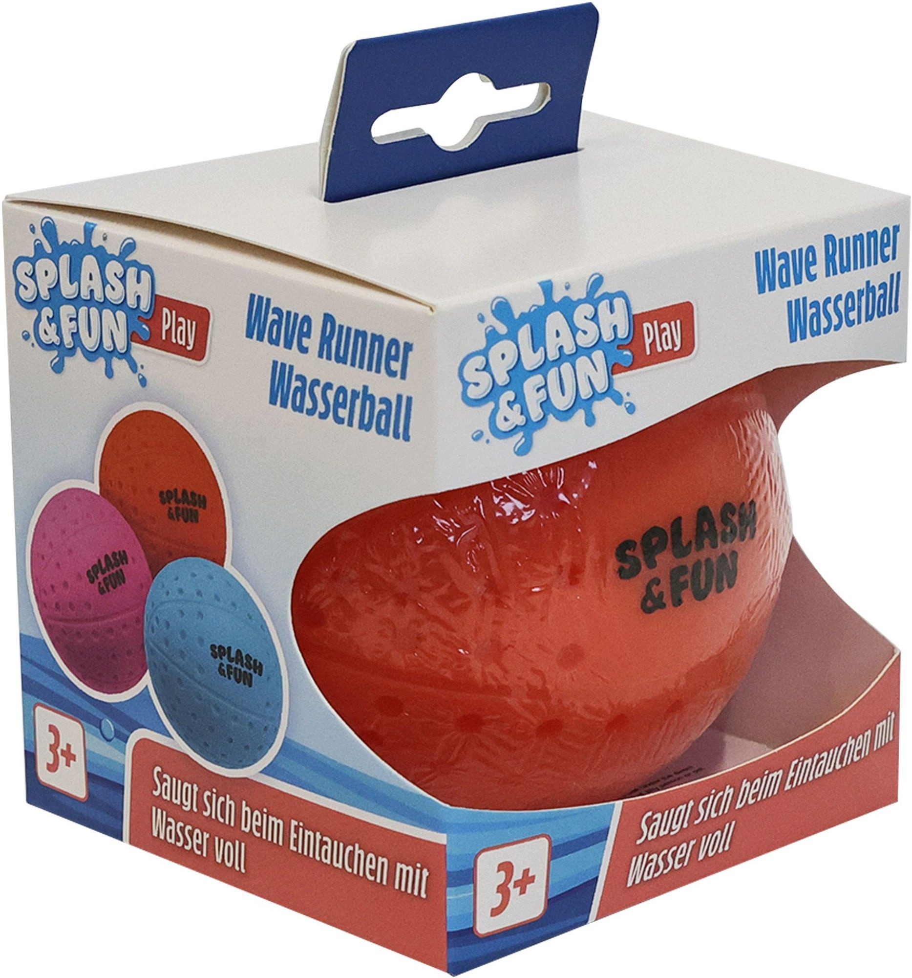 Vedes Spiel Splash & Fun WaveRunner Wasserball 9 cm – 1 von 3 Farben