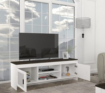 moebel17 Lowboard TV Lowboard Done Weiß Rebab, Auf dem TV Lowboard können Fernseher bis zu 60 Zoll aufgestellt werden