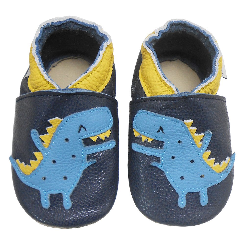 Bemesu Weiche Leder Krabbelschuhe Baby Lauflernschuhe Lederpuschen Krabbelschuh (Muster: Löwe)