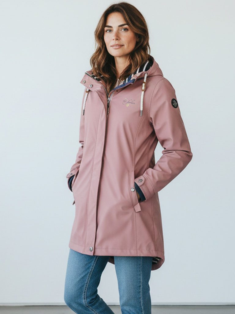 Dry Fashion Regenjacke Kiel Damen Regenmantel Kiel mit verstellbarer Kapuze - wind- & wasserdicht
